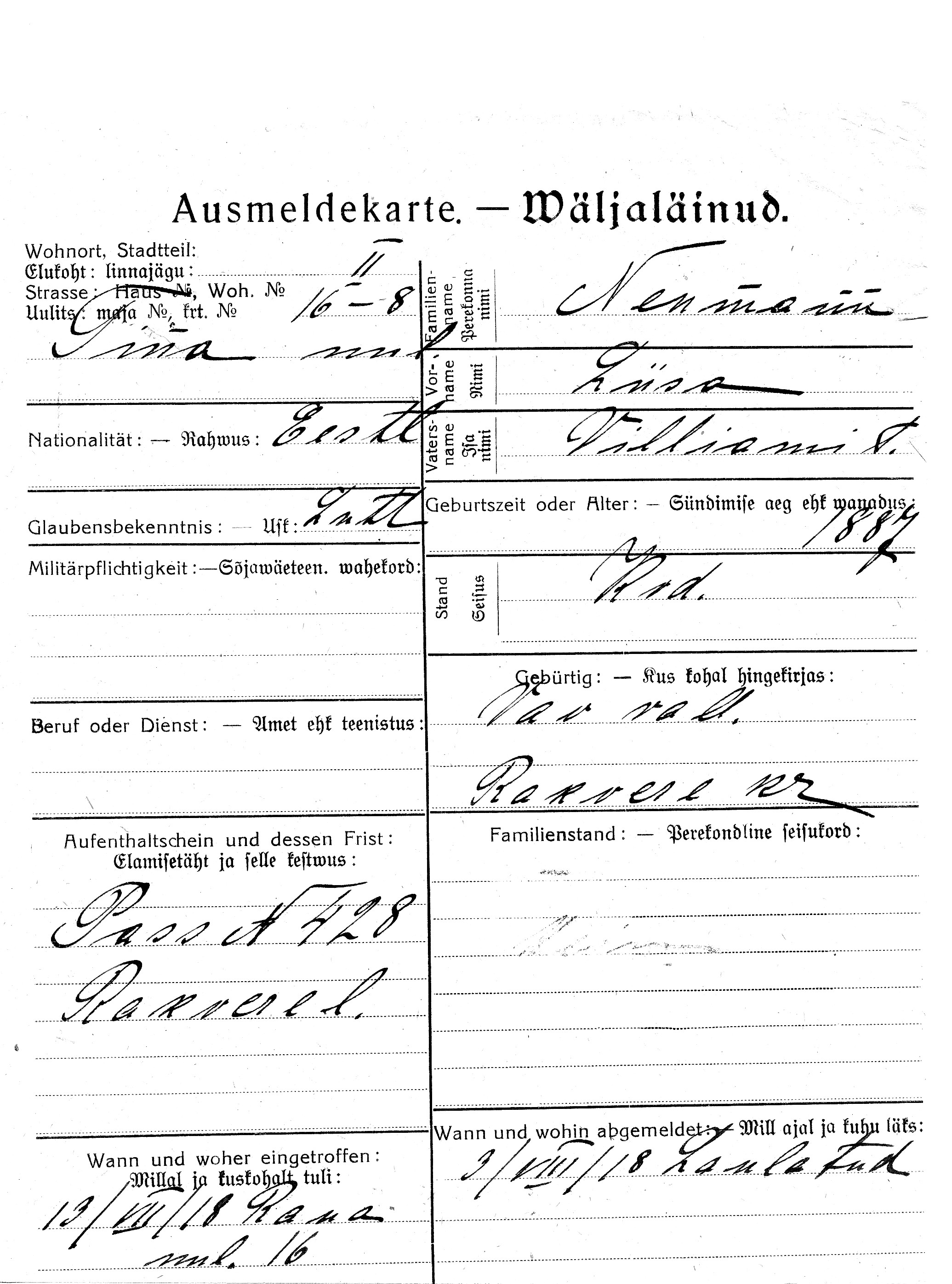 Neumann, Liisa, Villiam