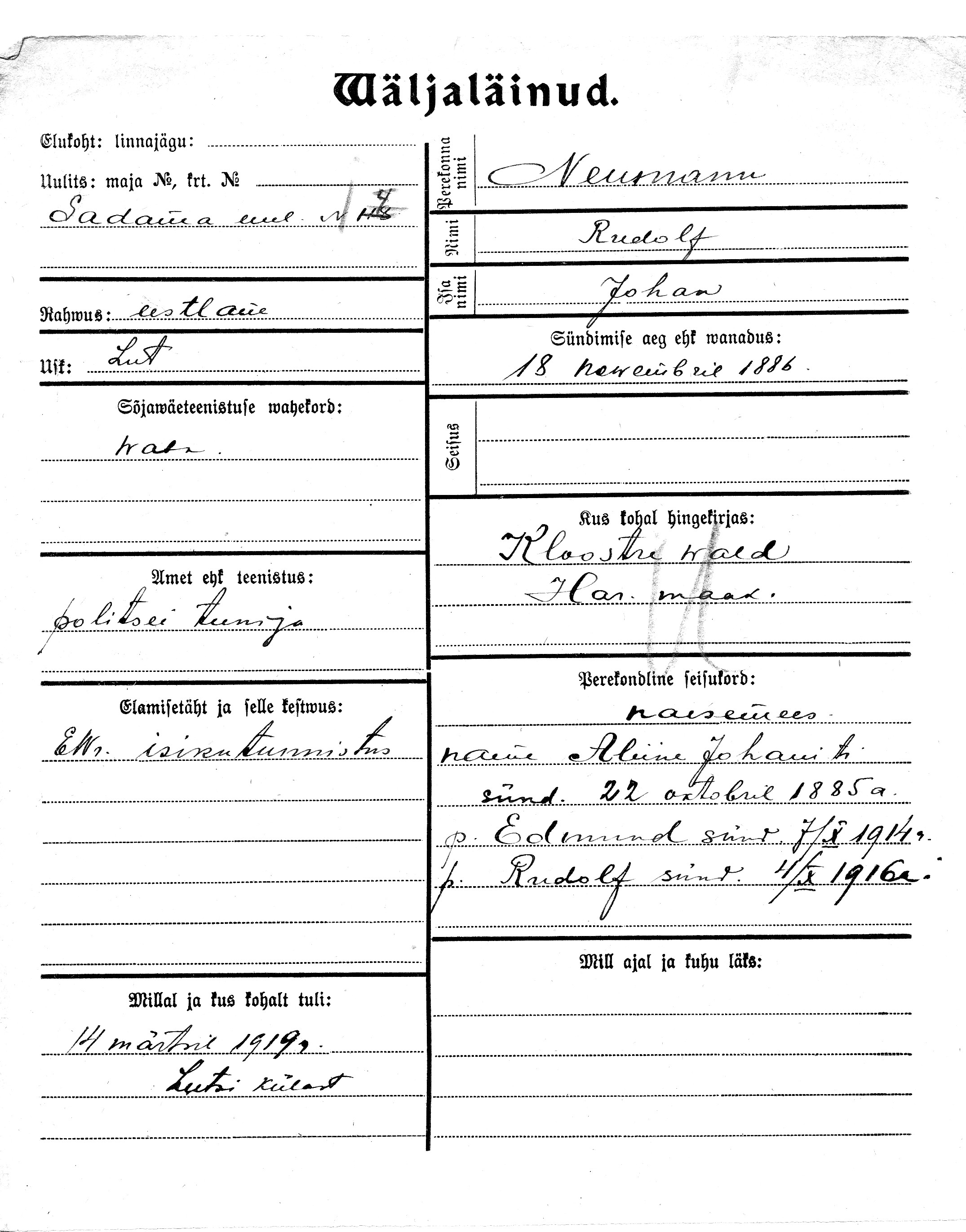 Neumann, Rudolf, Johan