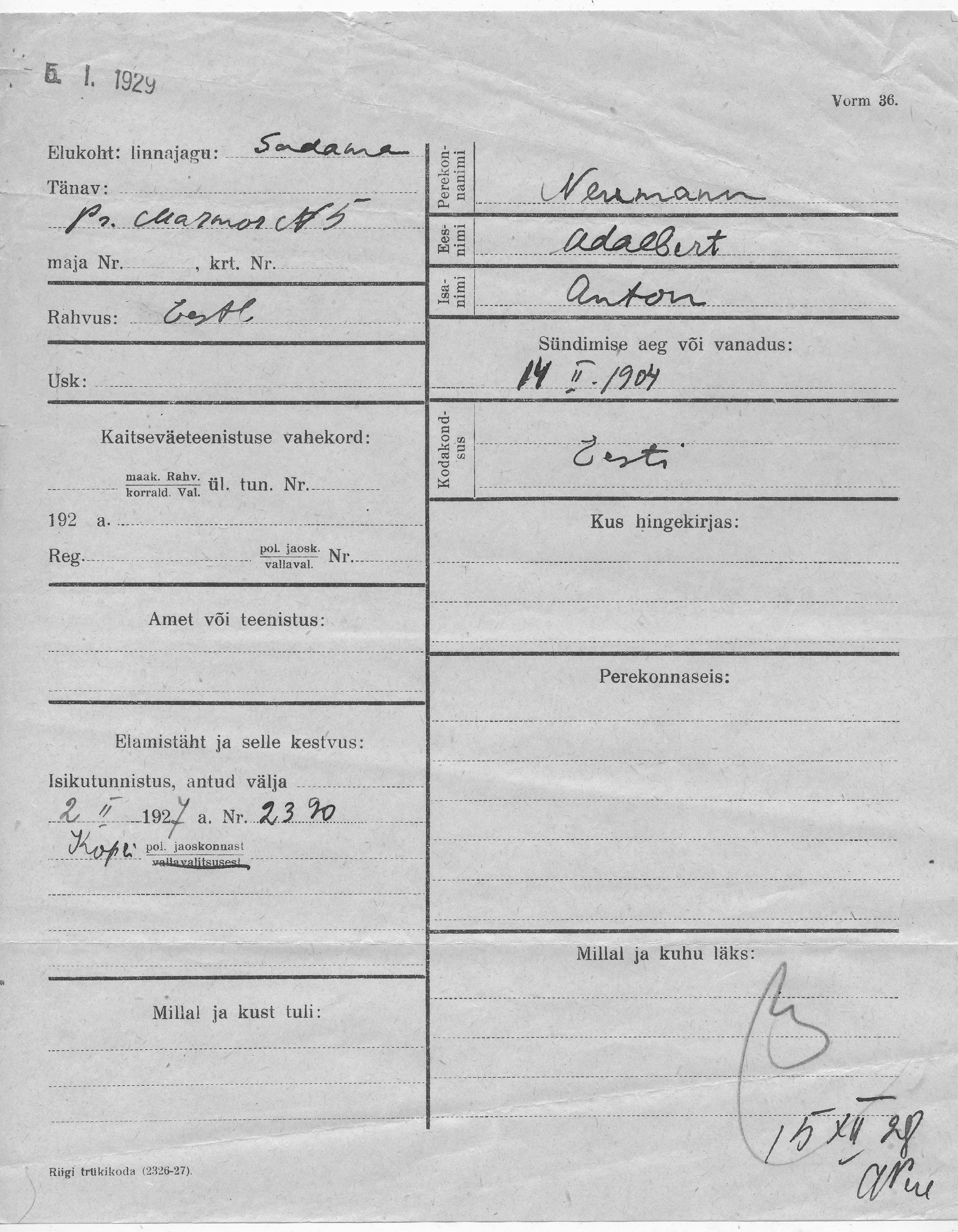 Neumann, Adalbert, Anton