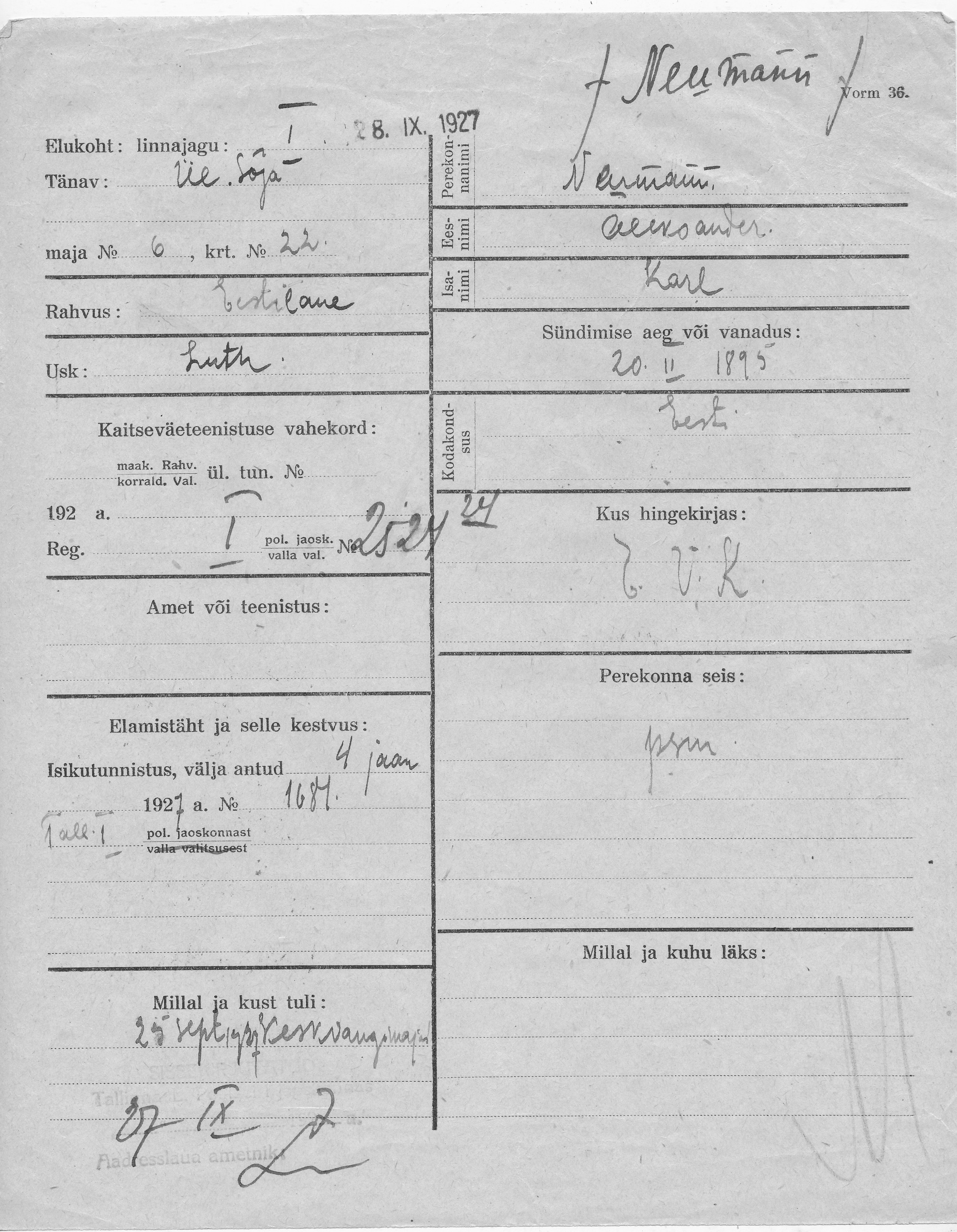 Neumann, Aleksander, Karl