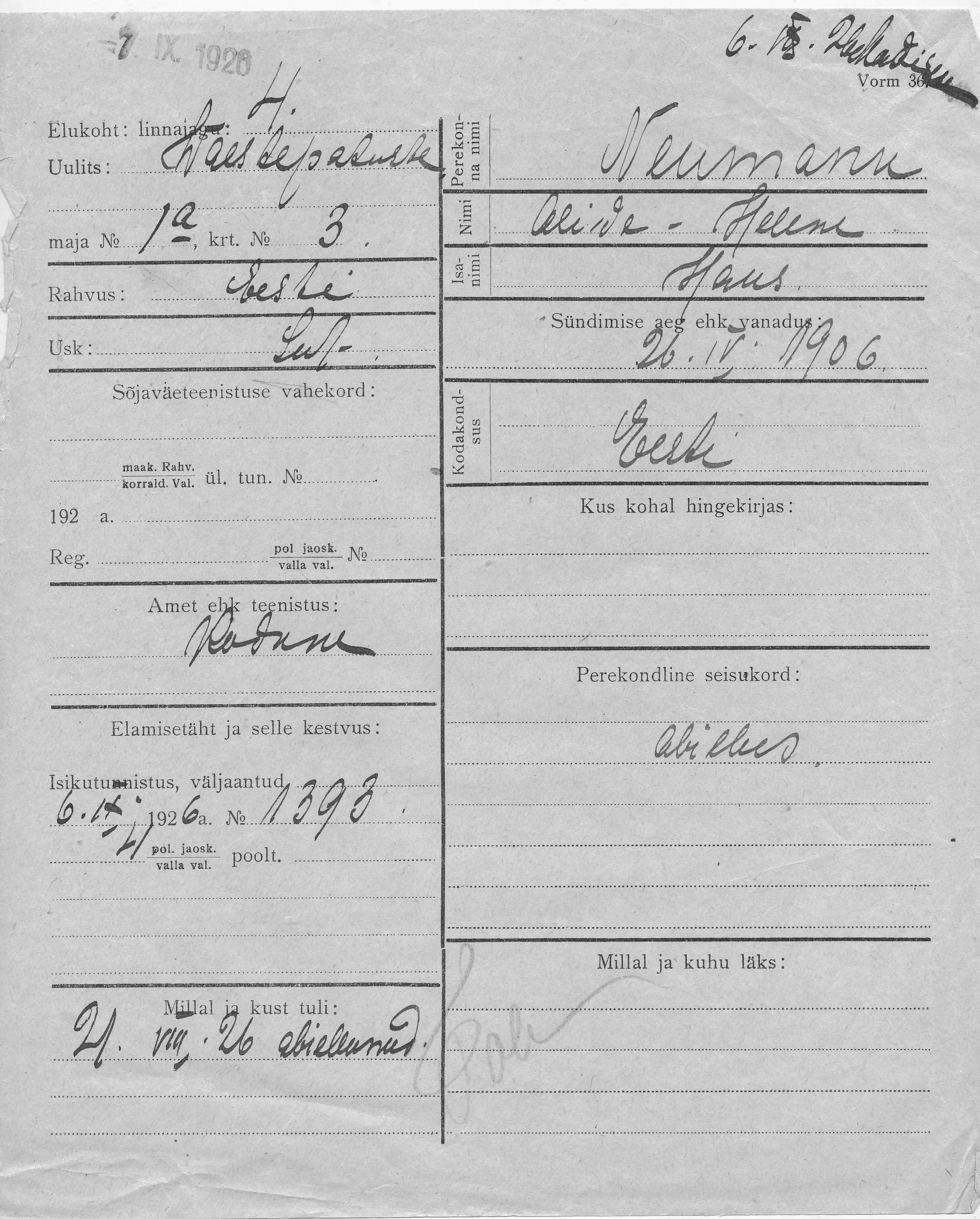 Neumann, Alide-Helene, Hans