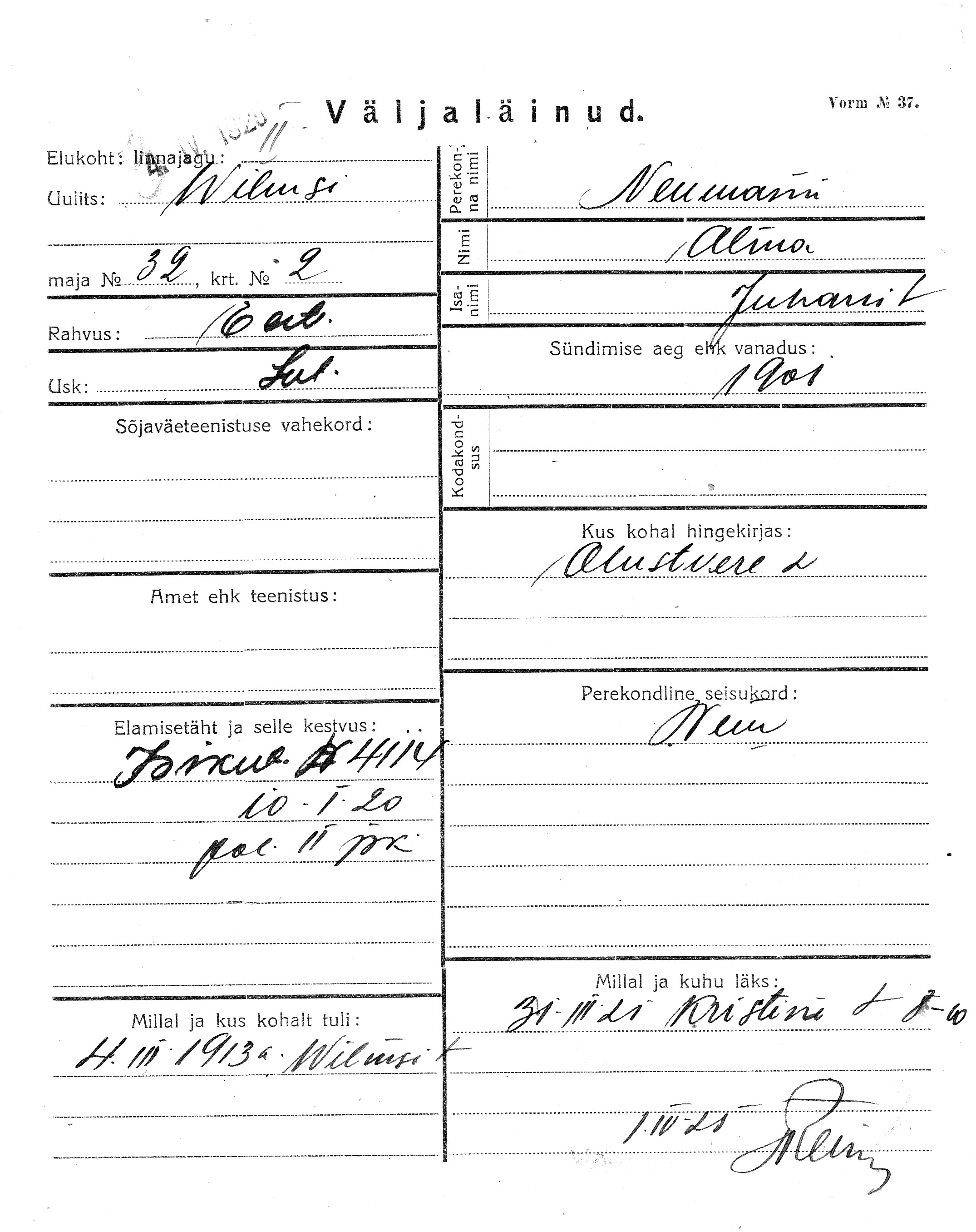 Neumann, Alma, Juhan