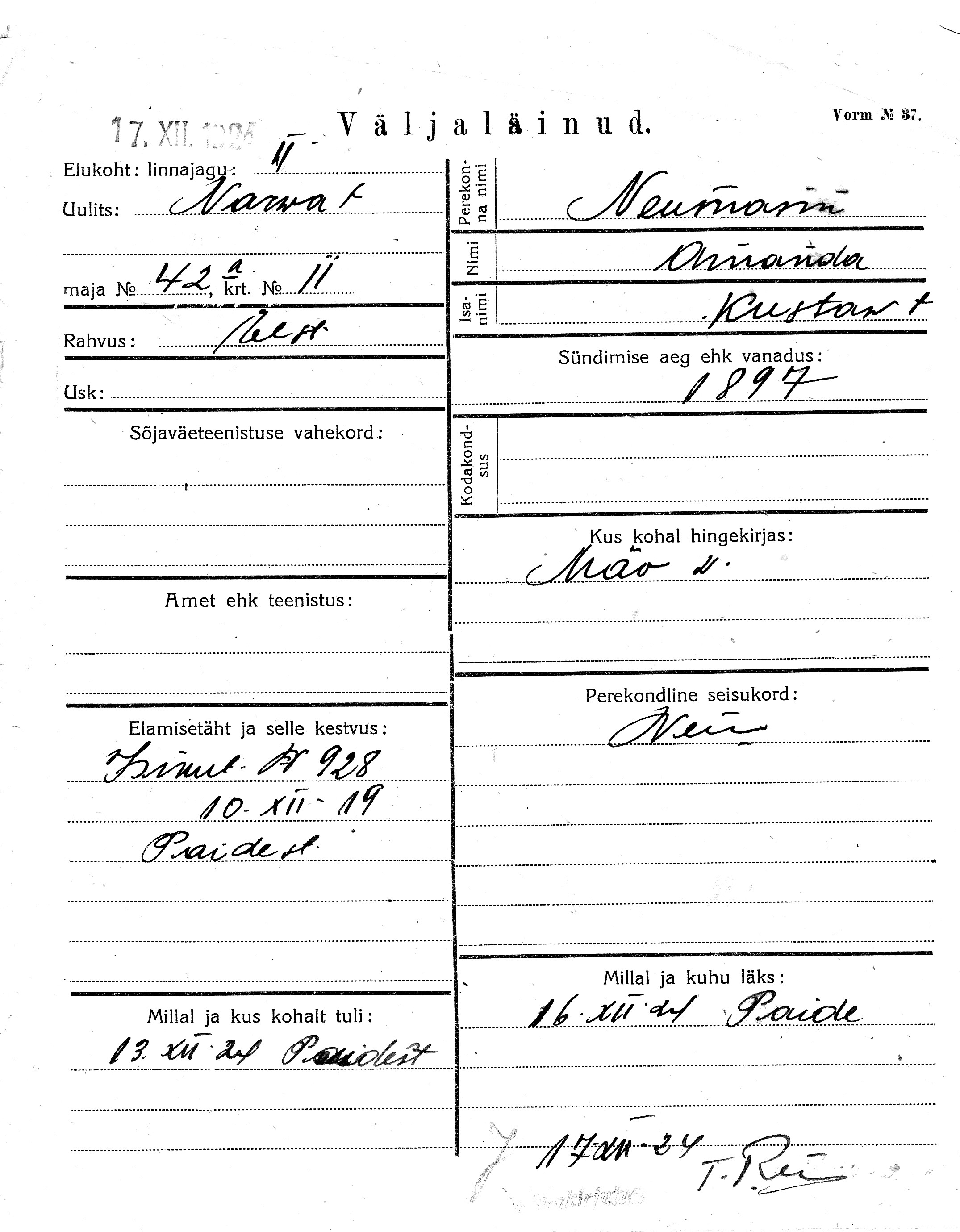 Neumann, Amanda, Kustaw