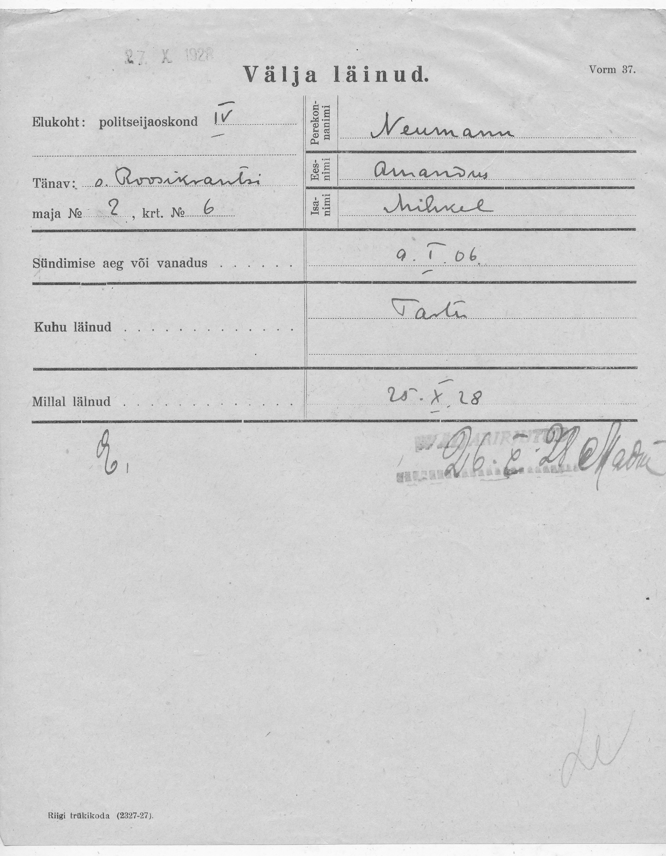 Neumann, Amandus, Mihkel