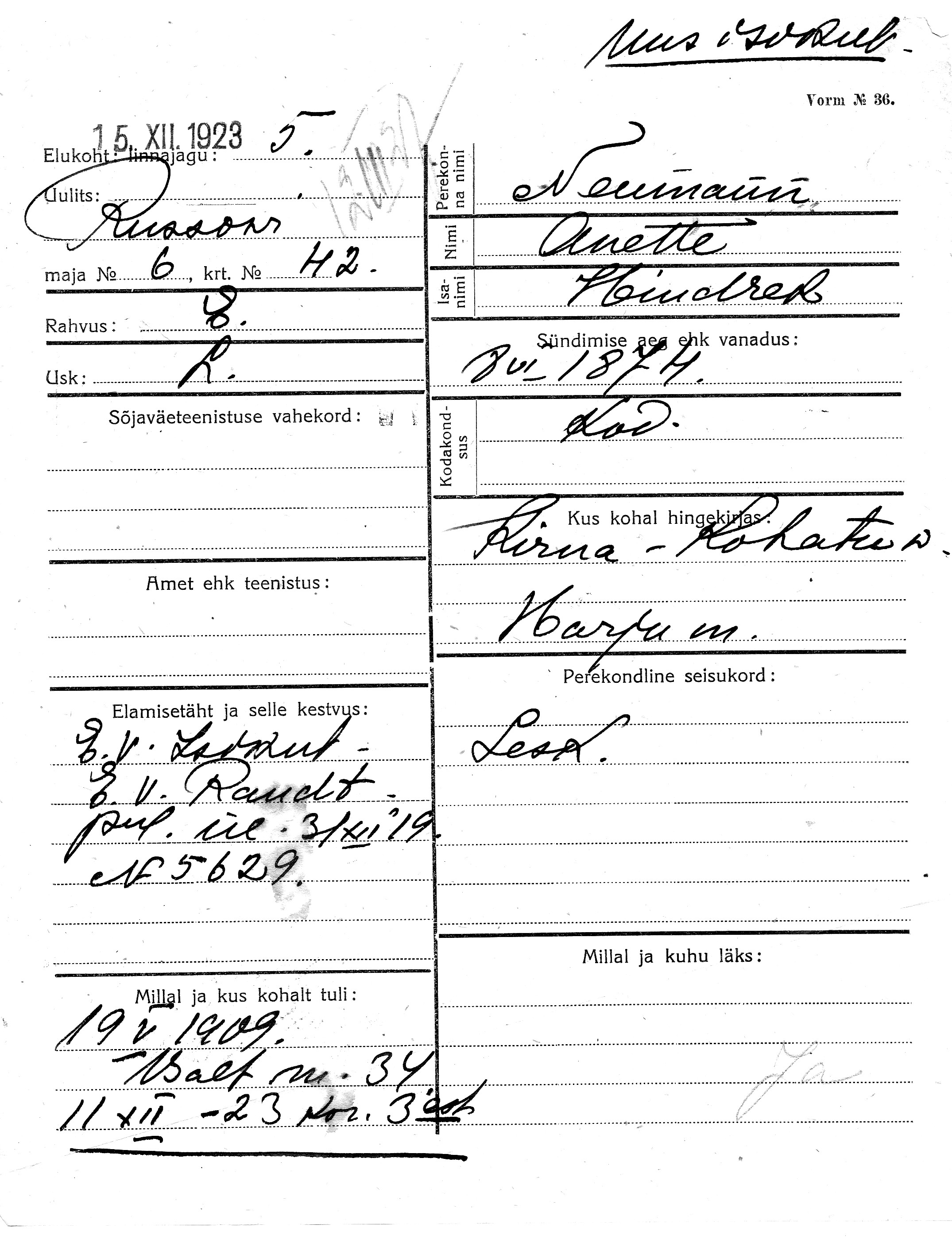 Neumann, Anette, Hindrek