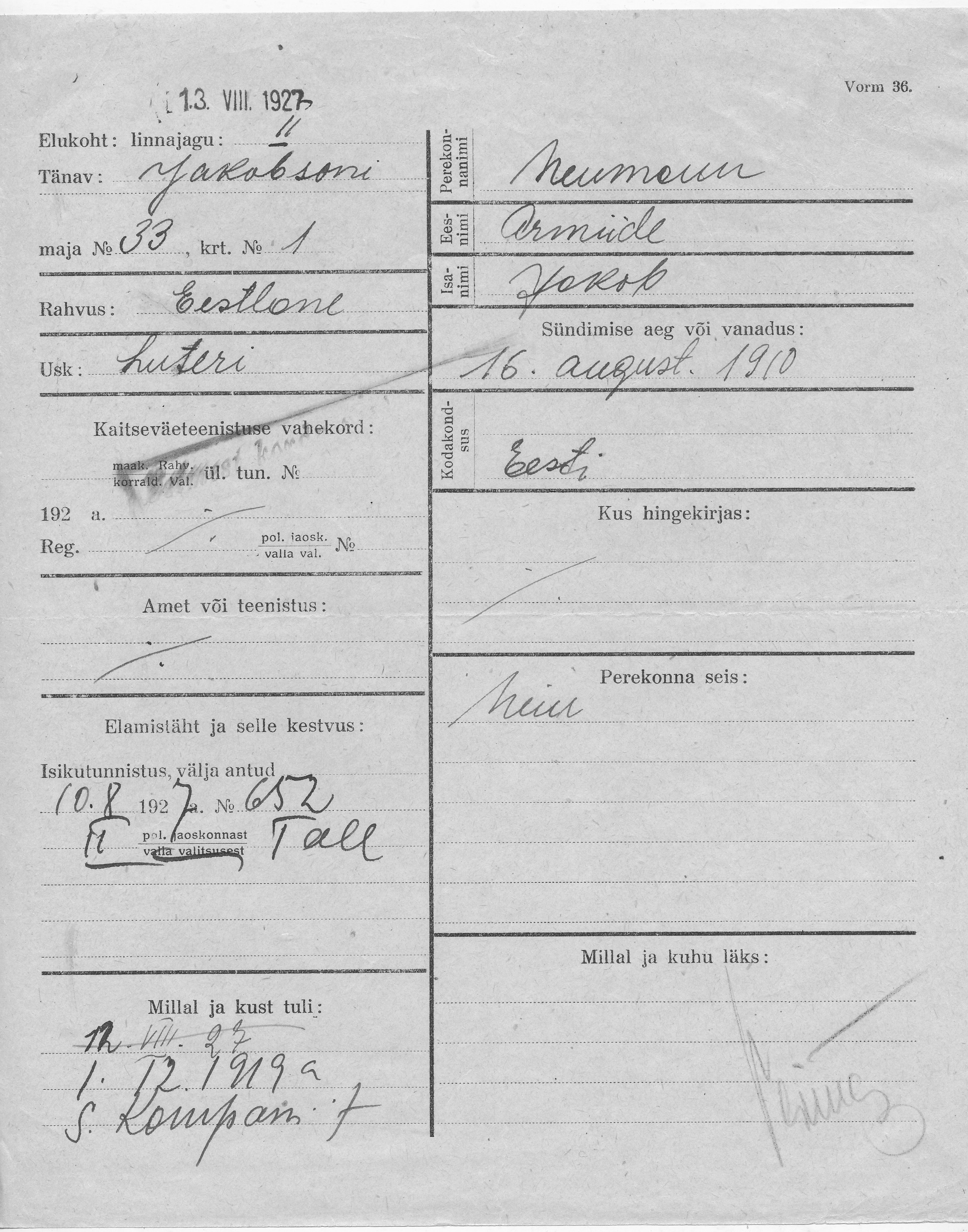 Neumann, Armiide, Jakob