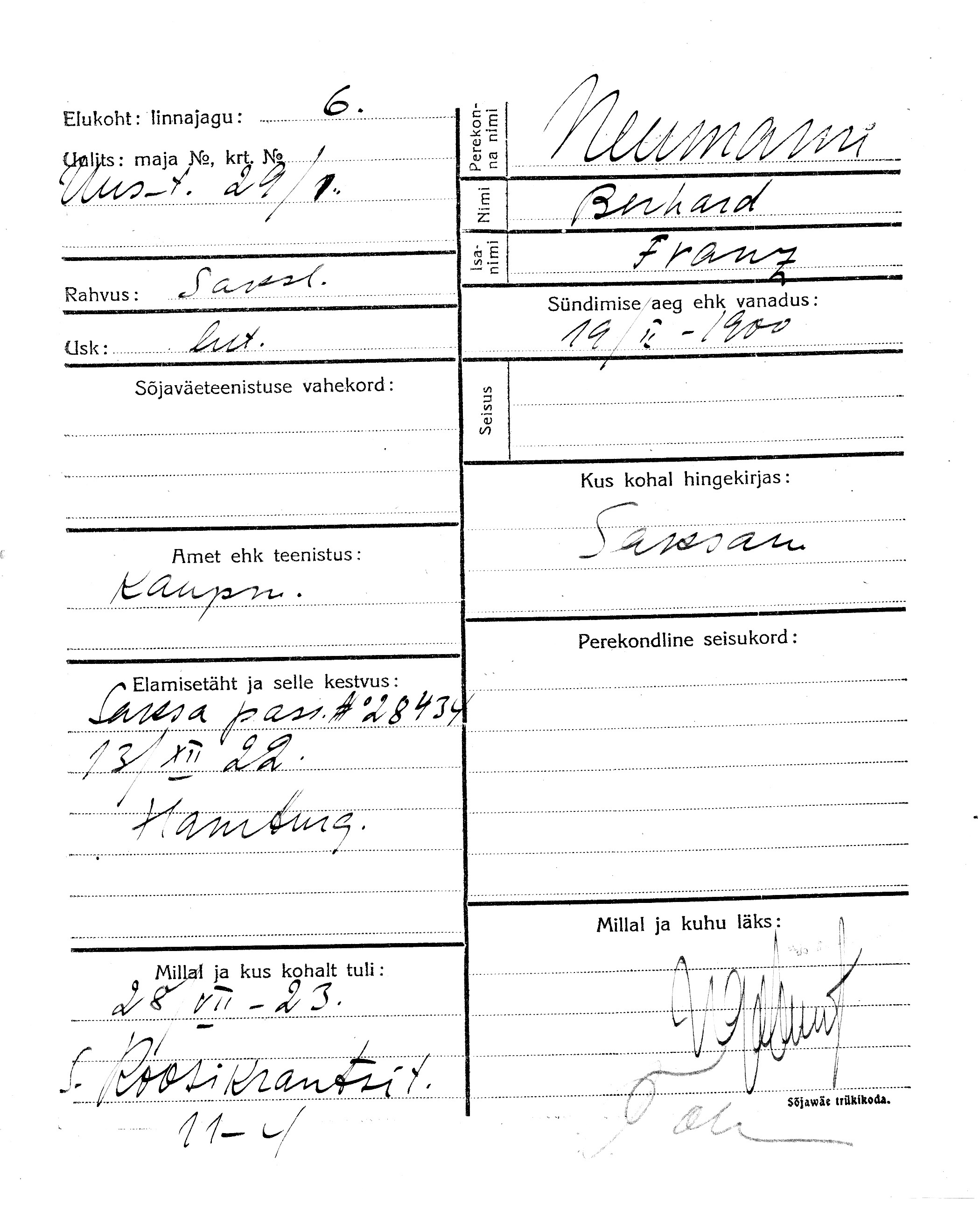 Neumann, Berhard, Franz