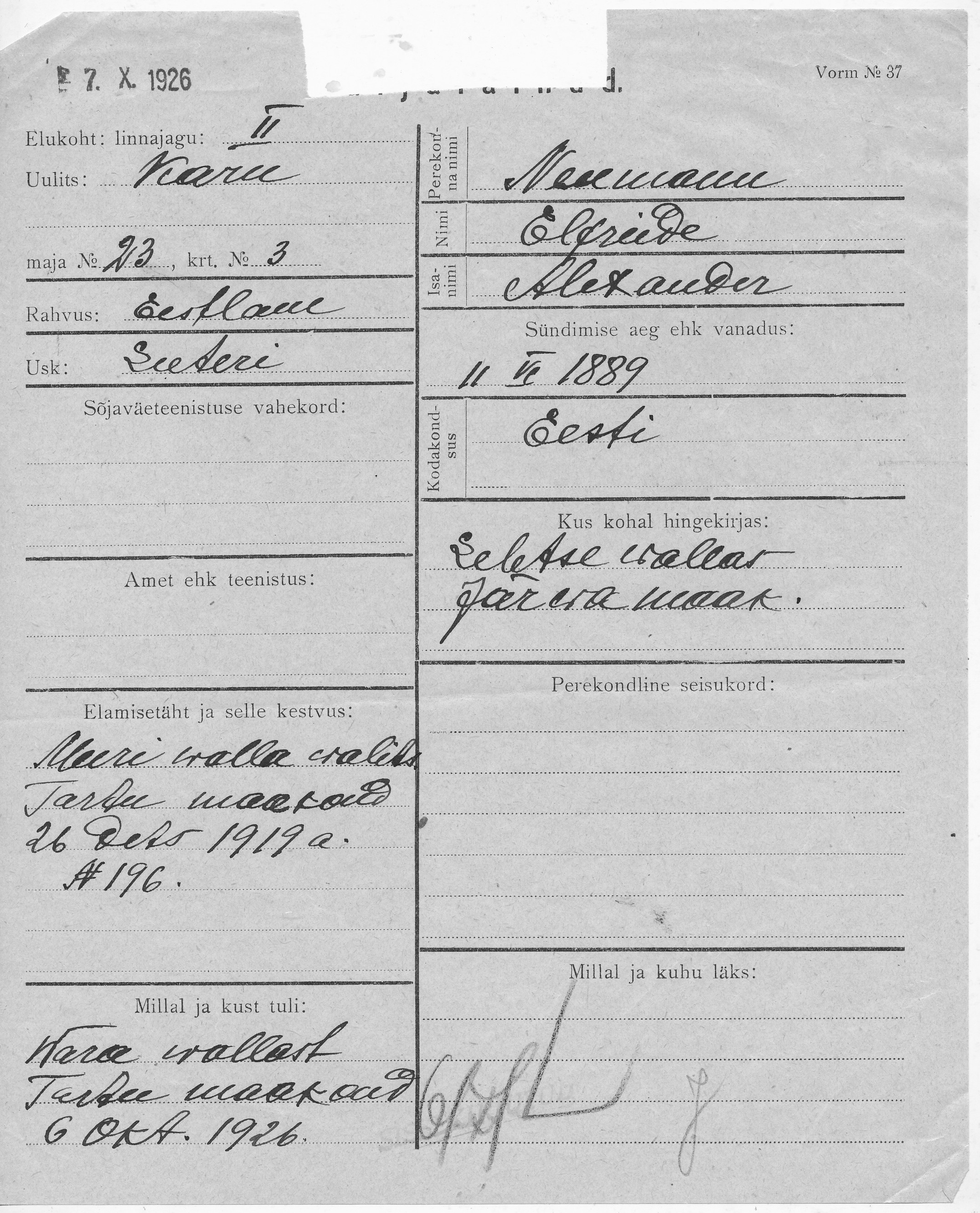 Neumann, Elfriede, Alexander