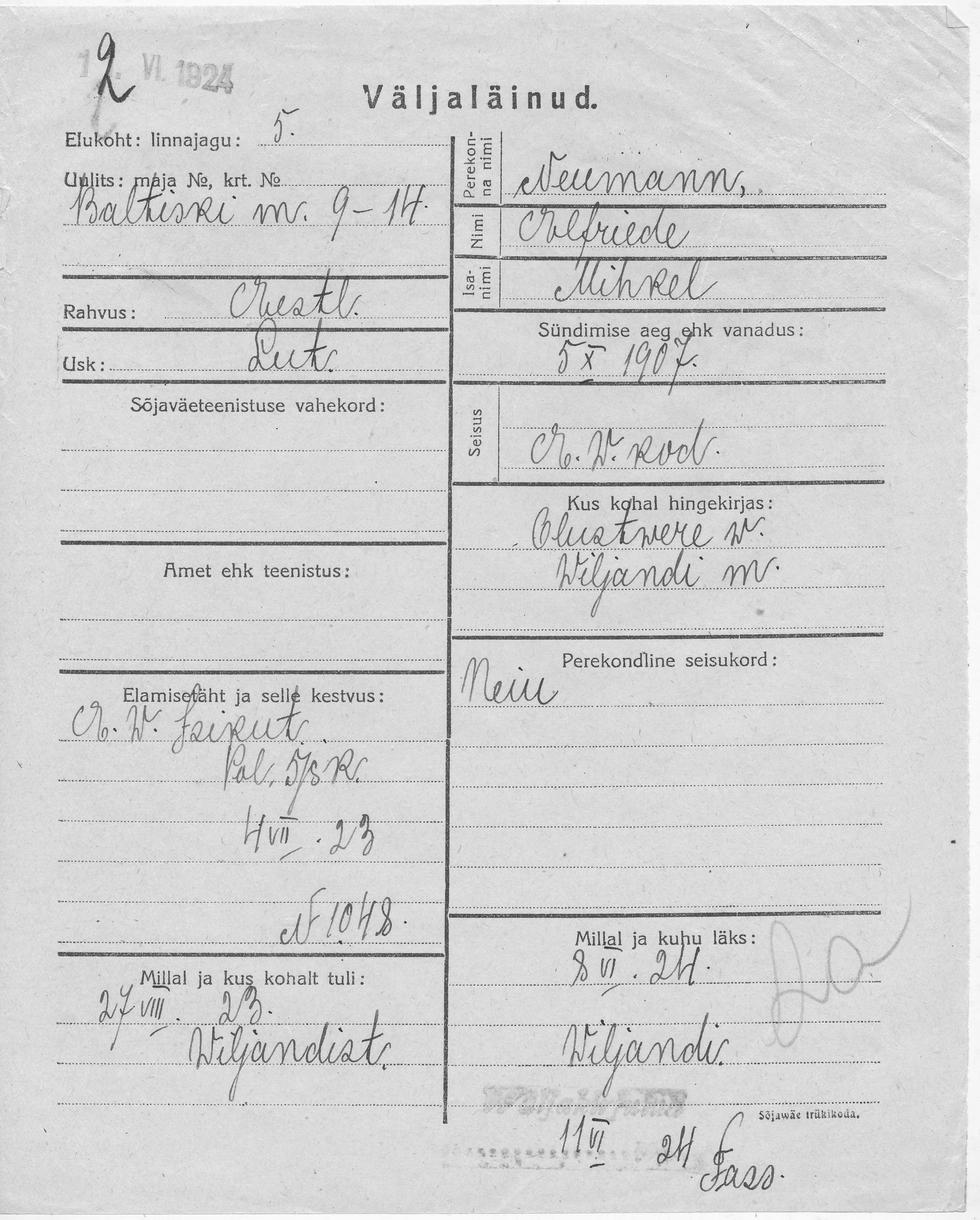 Neumann, Elfriede, Mihkel