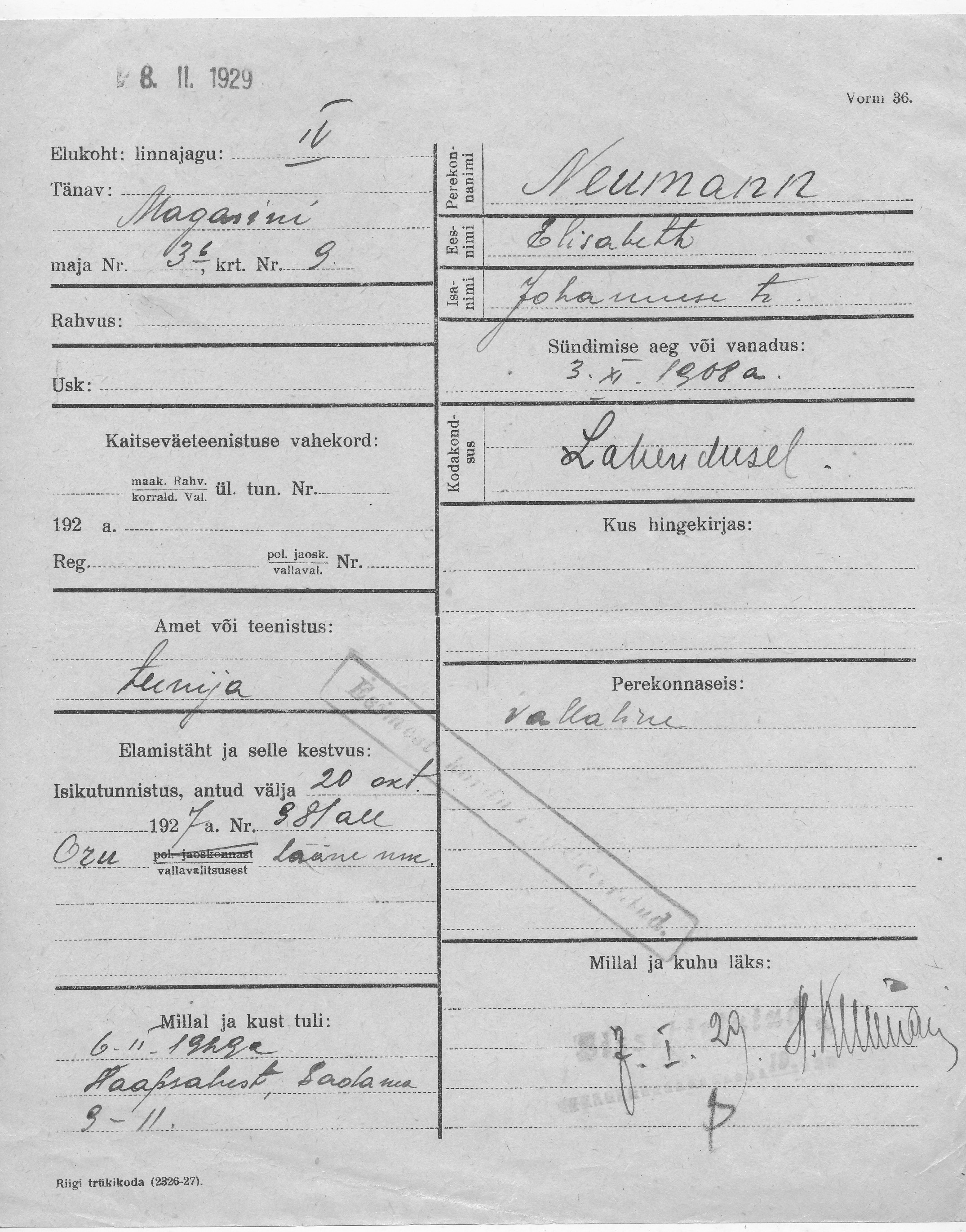 Neumann, Elisabeth, Johannes