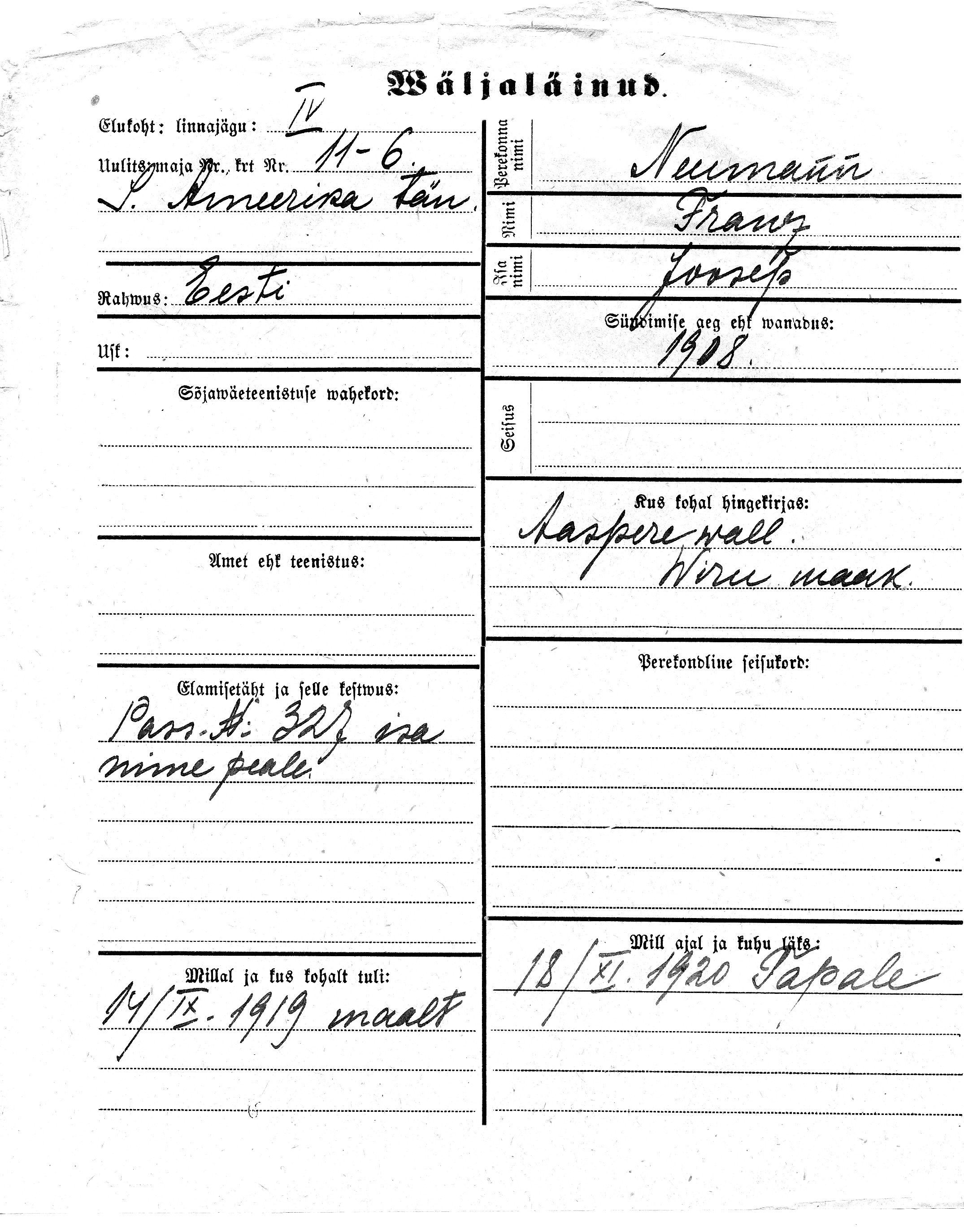 Neumann, Franz, Joosep