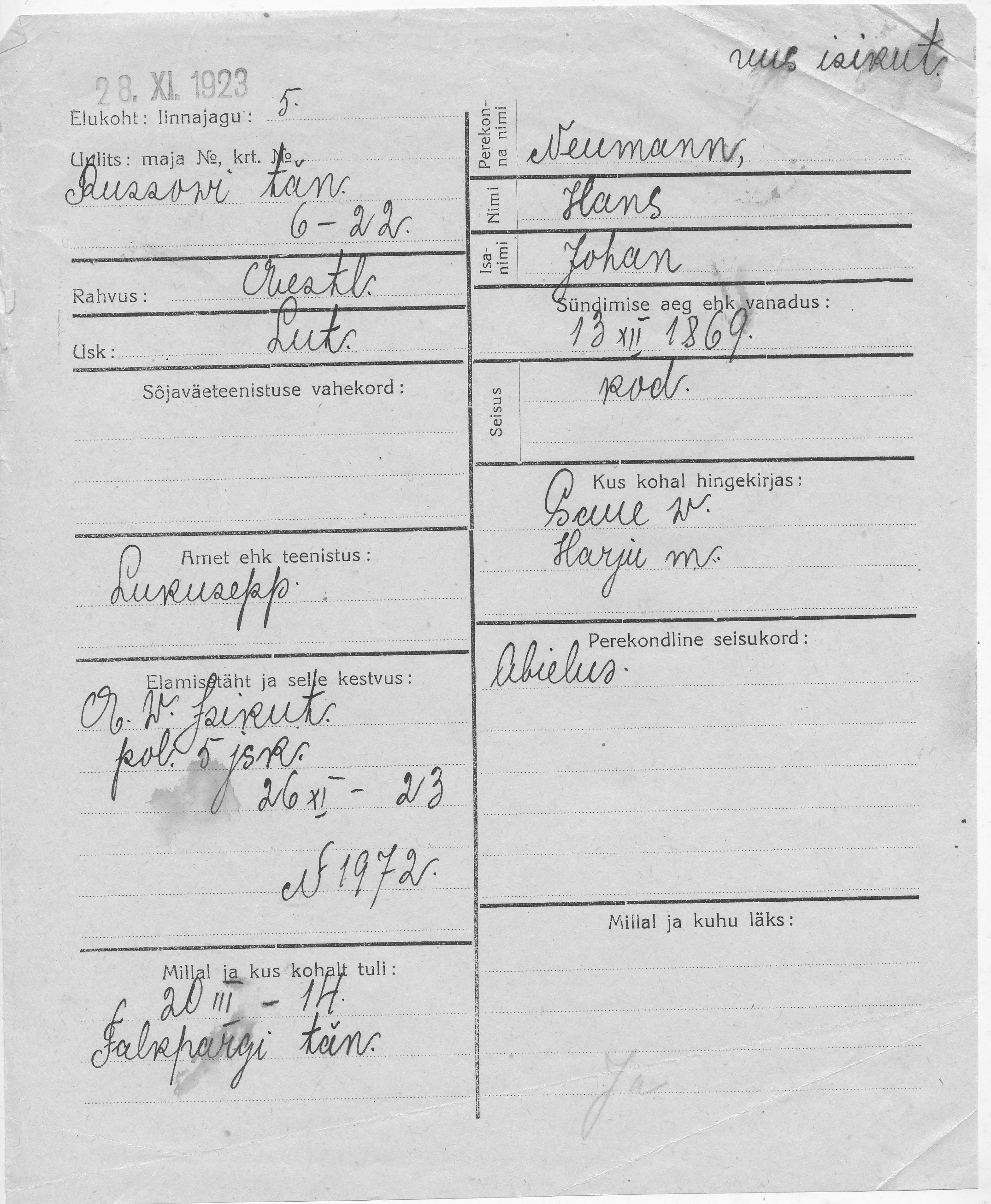 Neumann, Hans, Johan