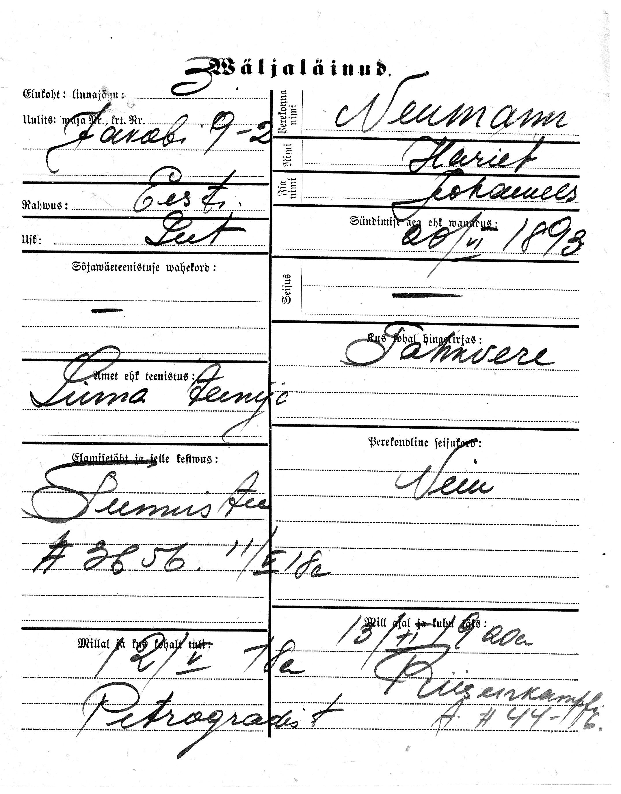 Neumann, Hariet, Johannes