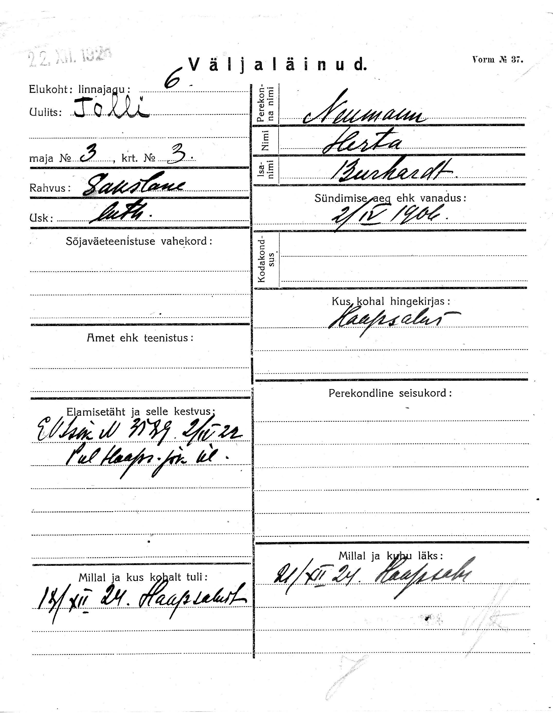 Neumann, Herta, Burhardt