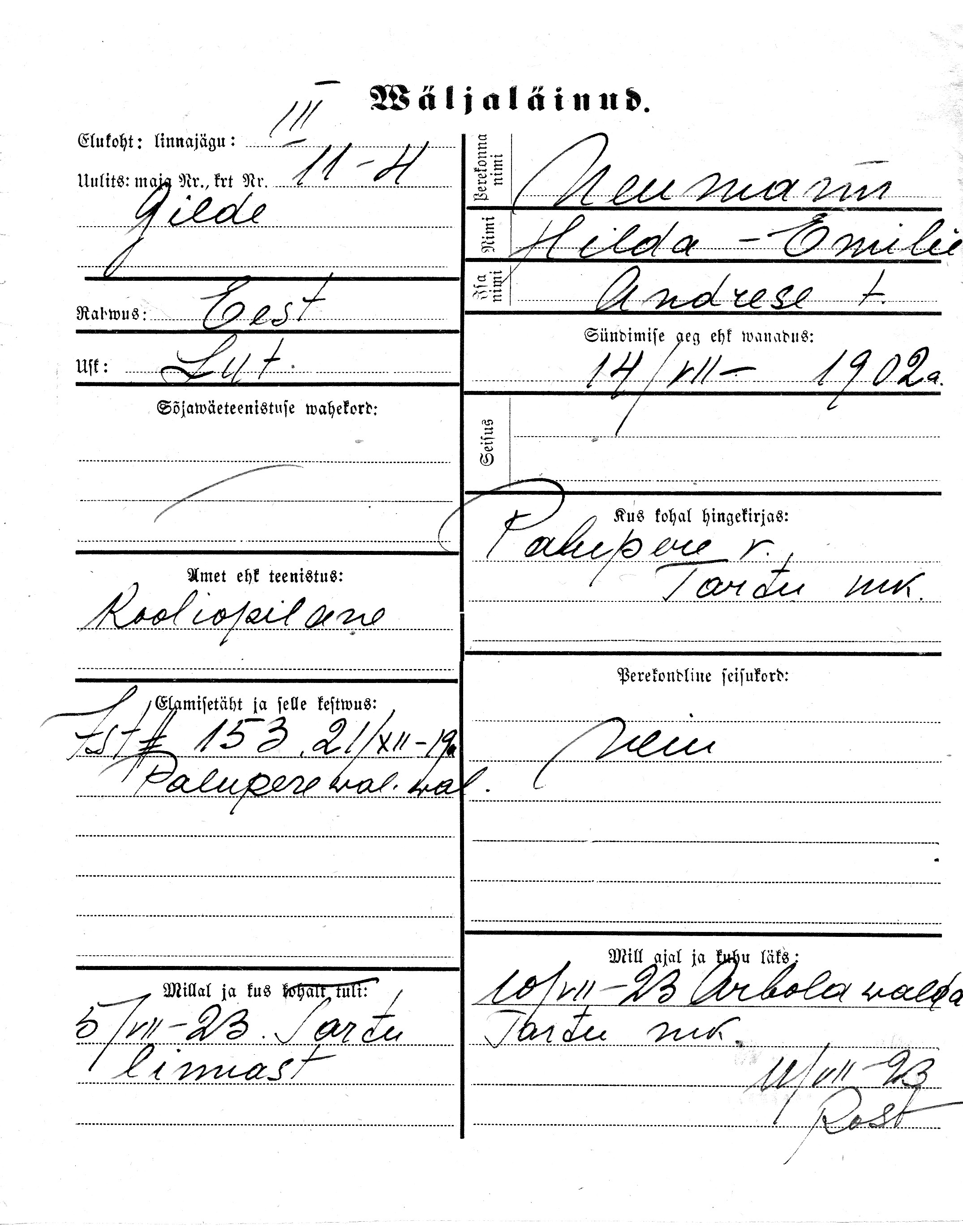 Neumann, Hilda-Emilie, Andres