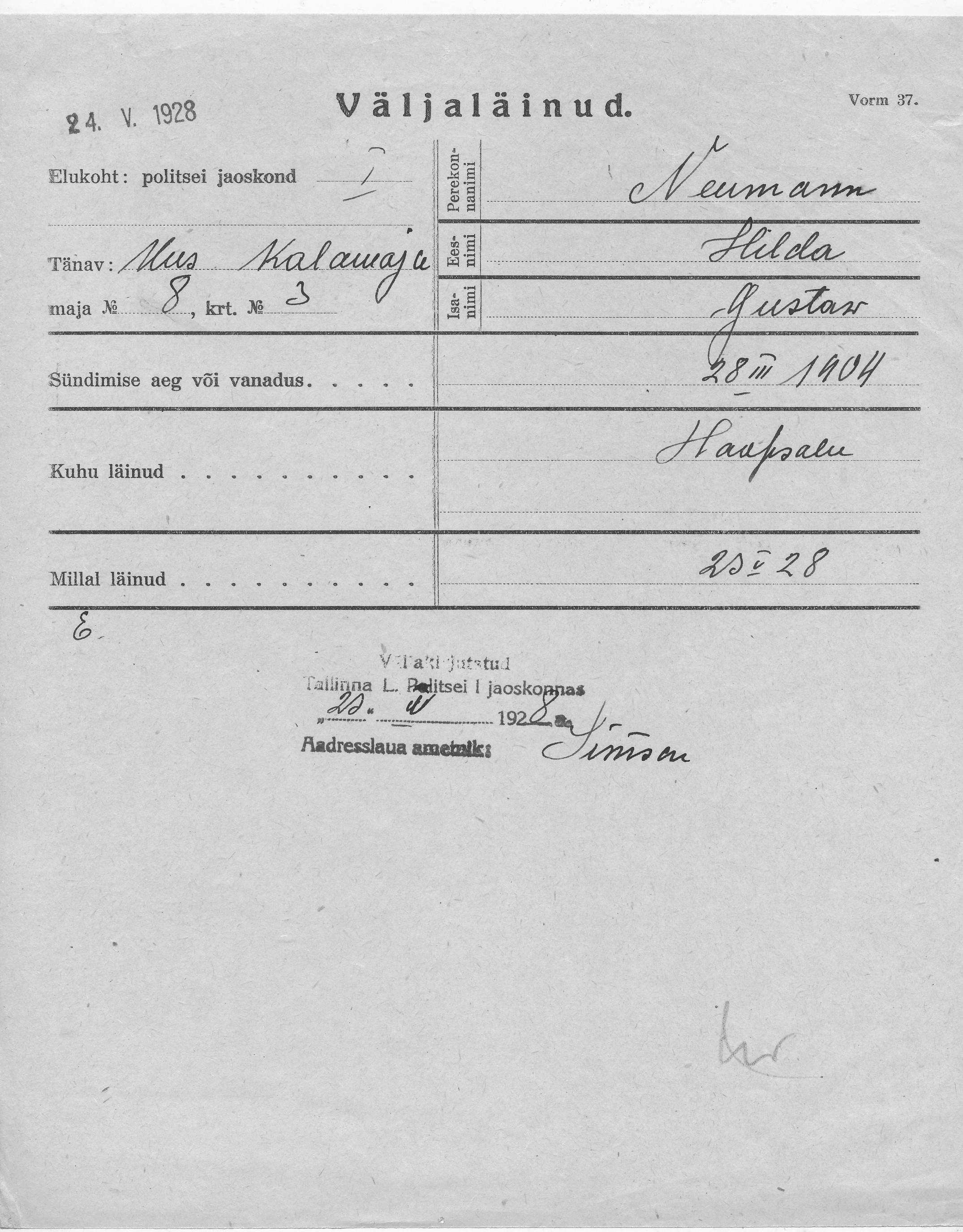 Neumann, Hilda, Gustaw