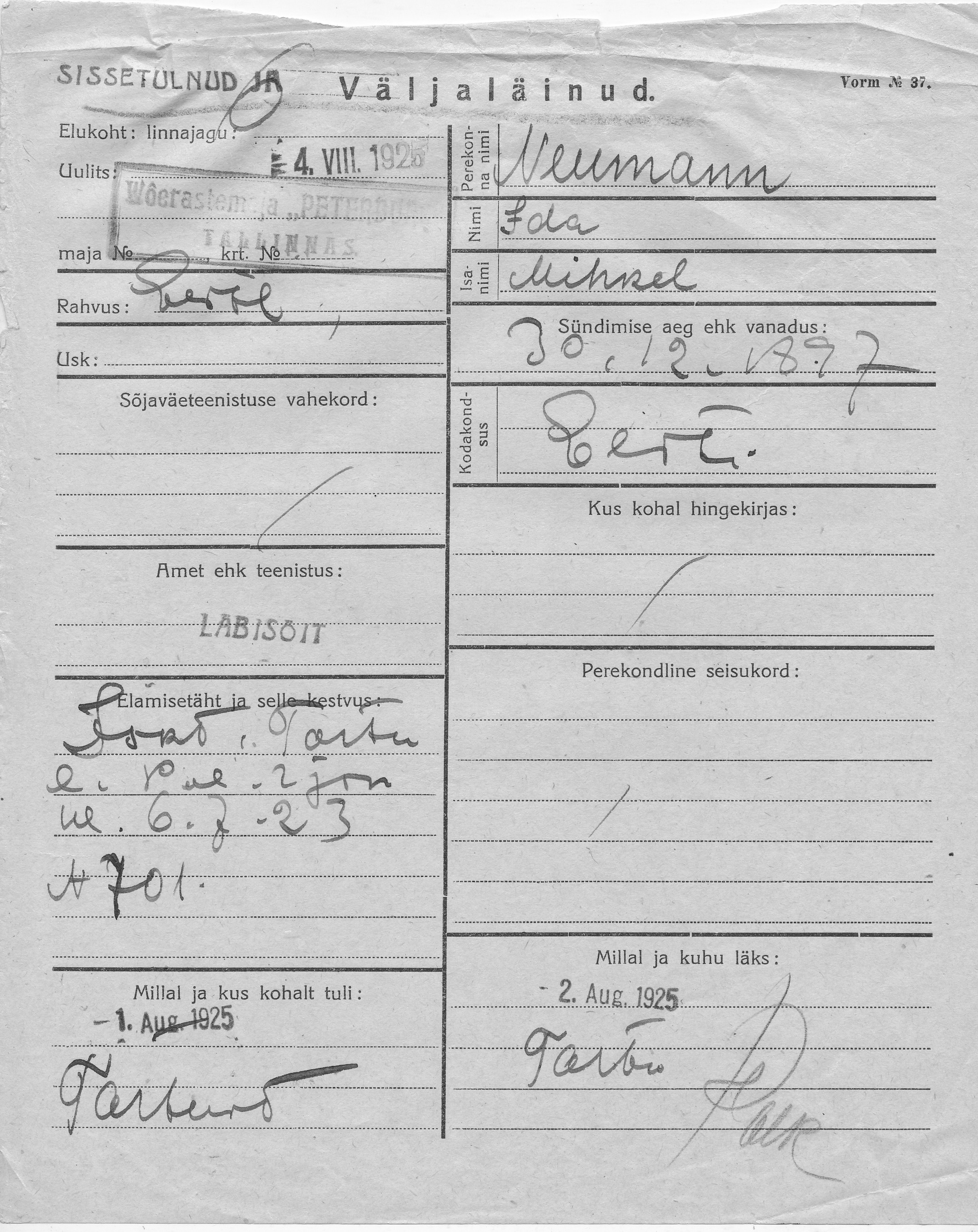 Neumann, Ida, Mihkel