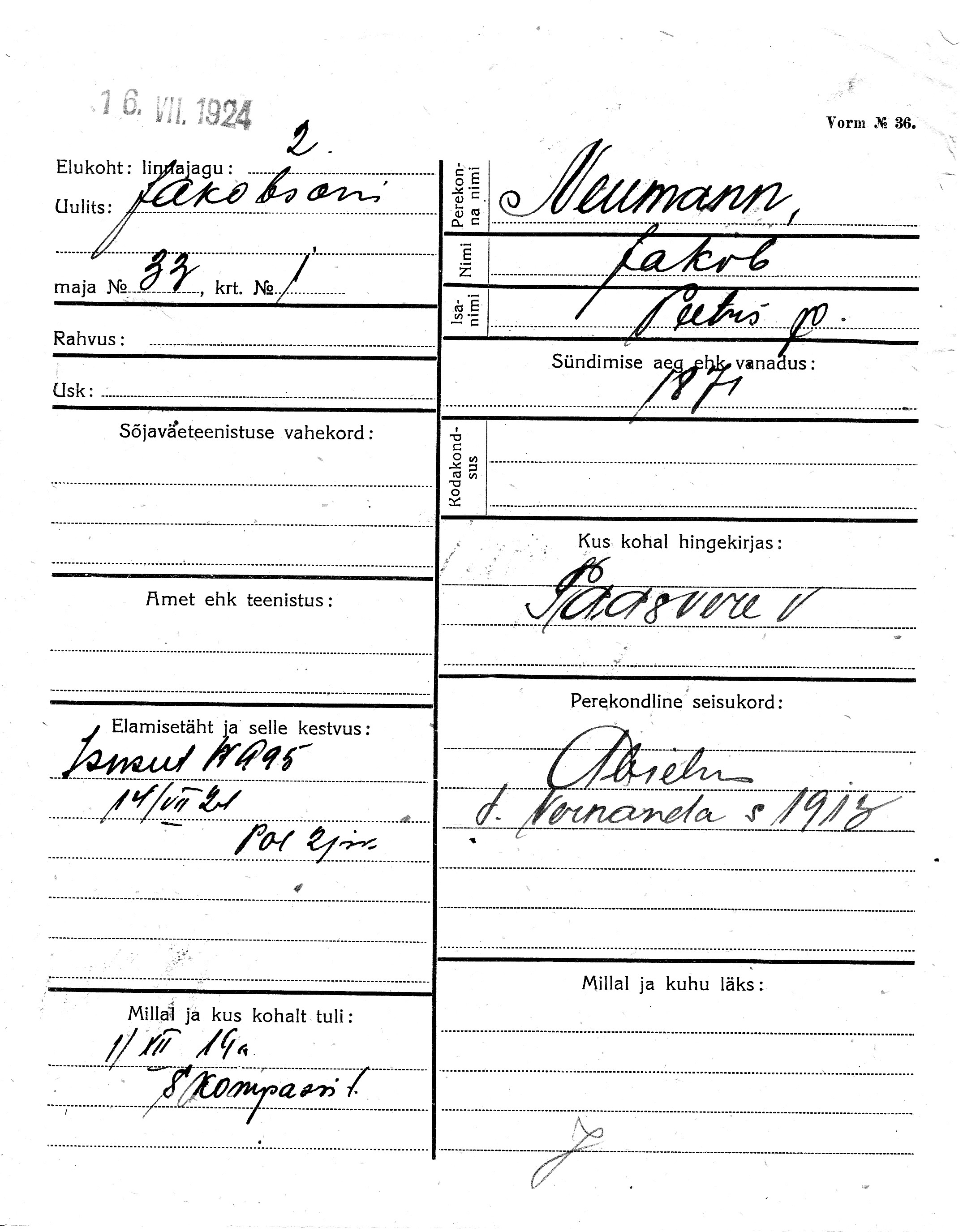 Neumann, Jakob, Peeter