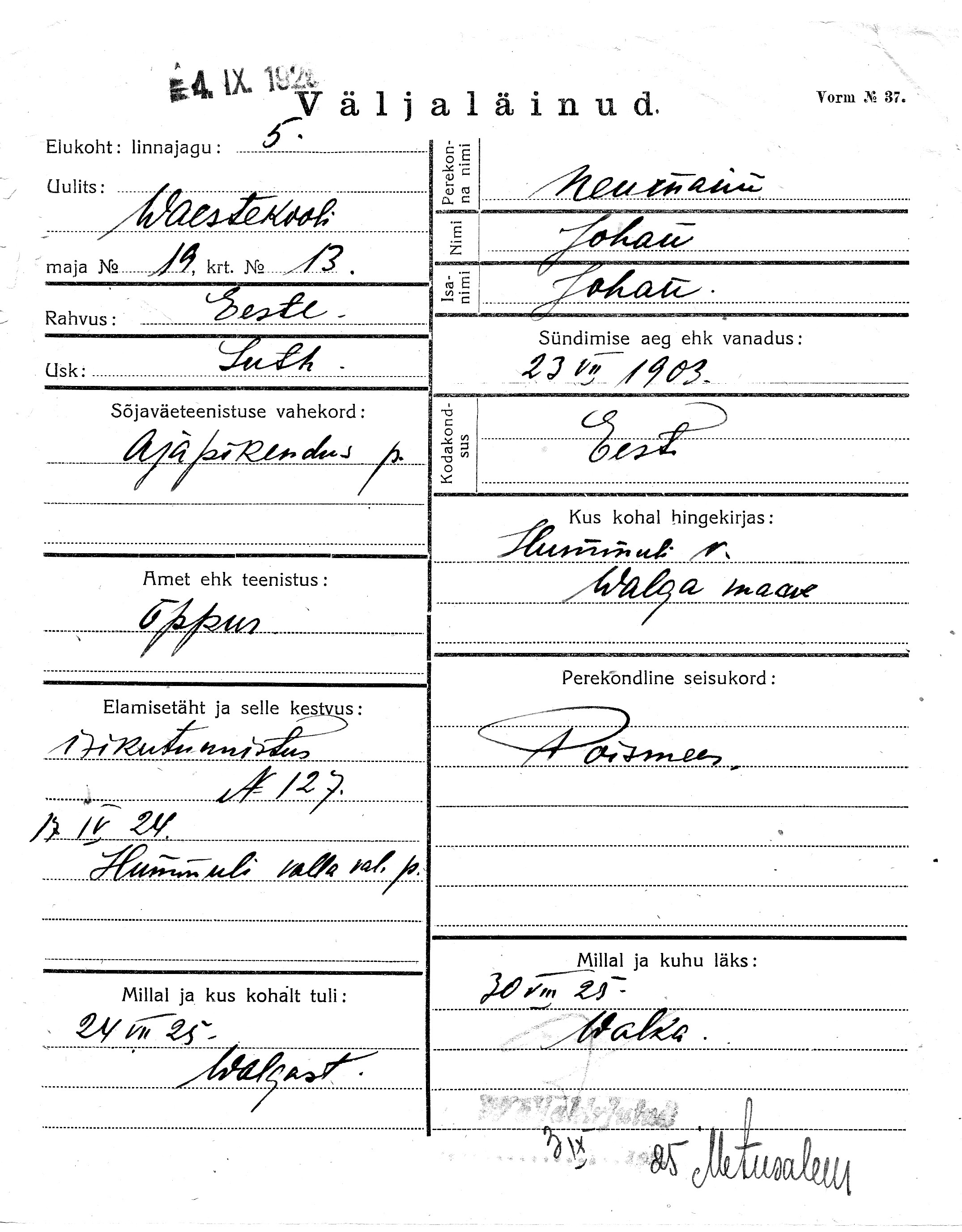 Neumann, Johan, Johan