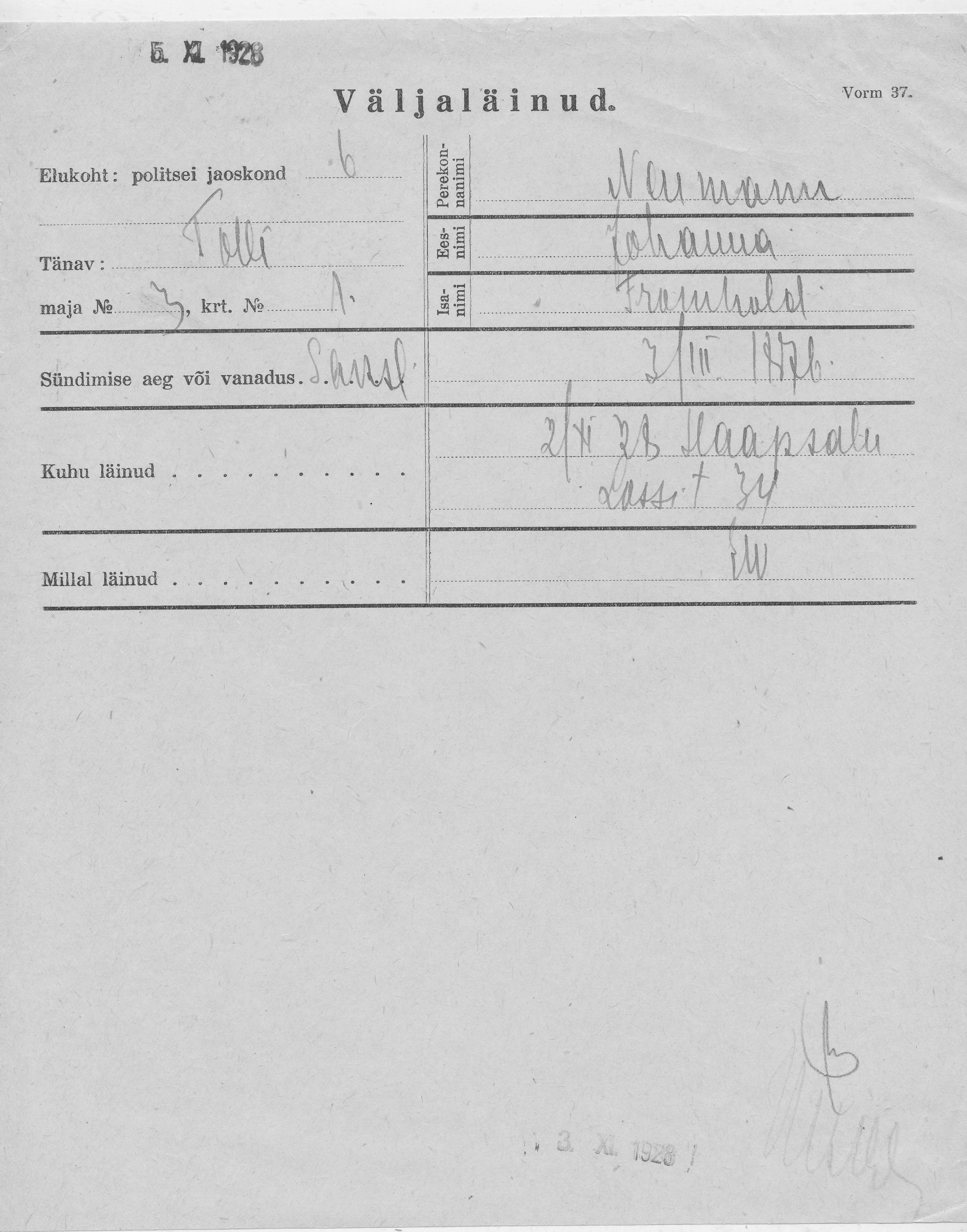 Neumann, Johanna, Fromhold