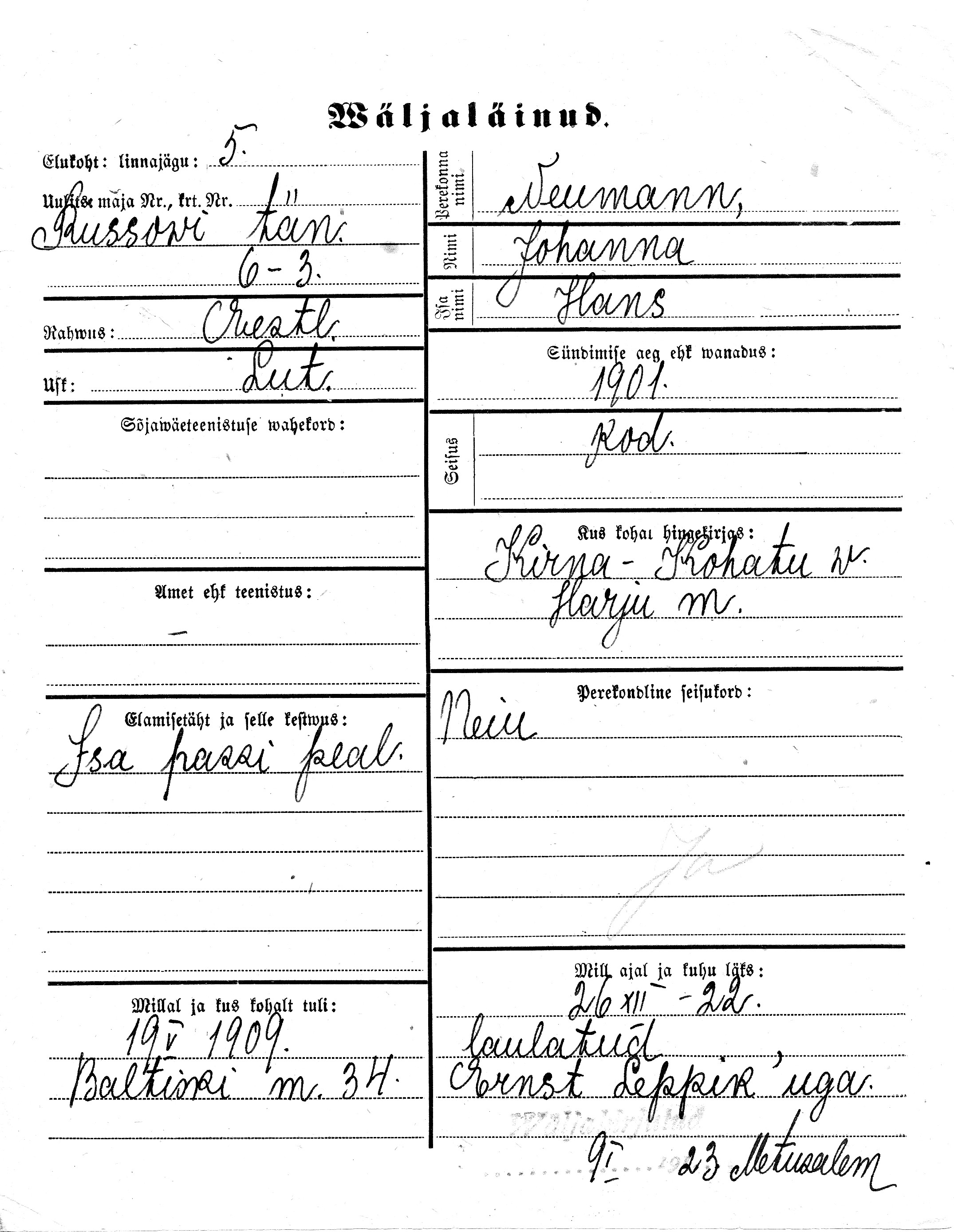 Neumann, Johanna, Hans