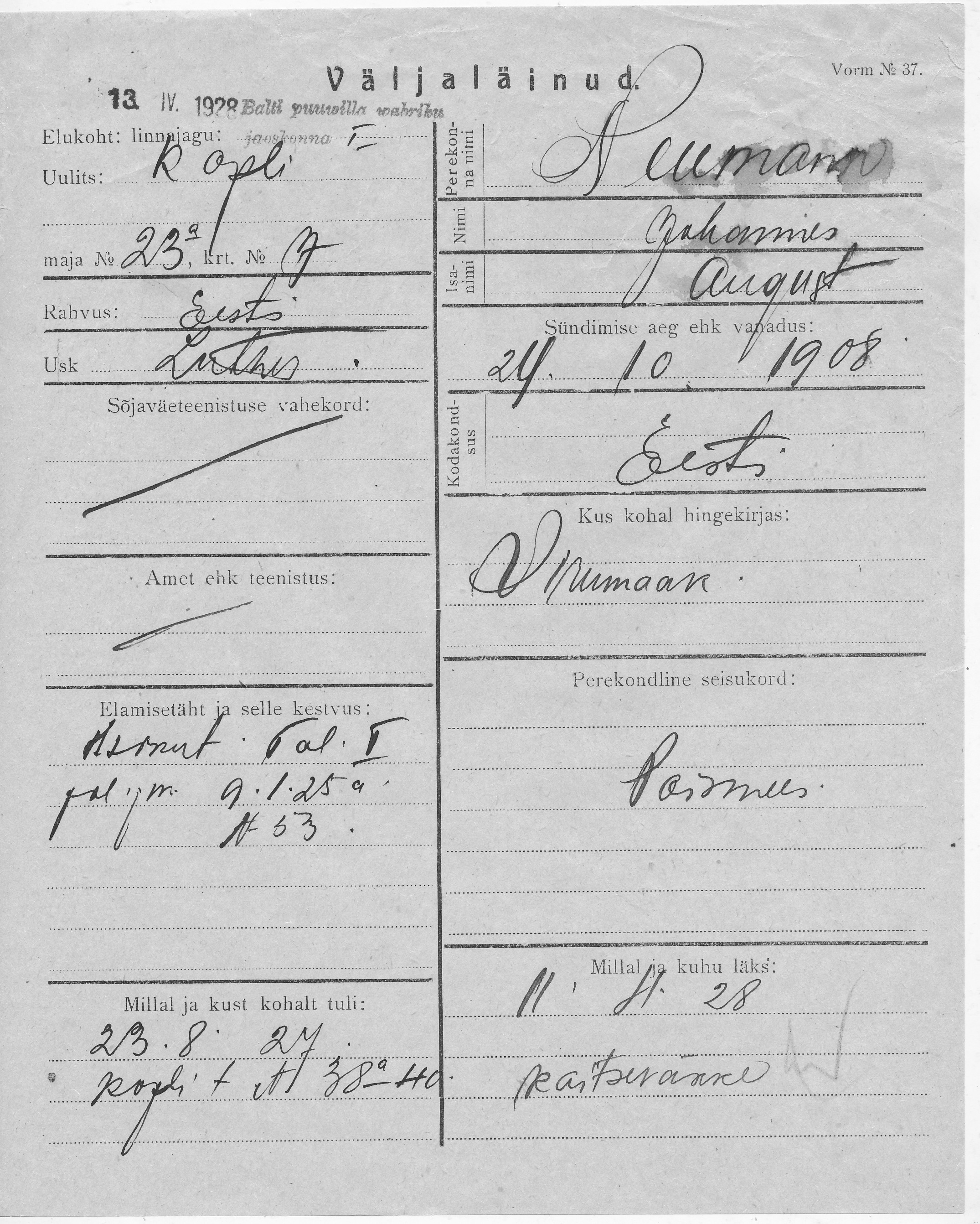 Neumann, Johannes, August