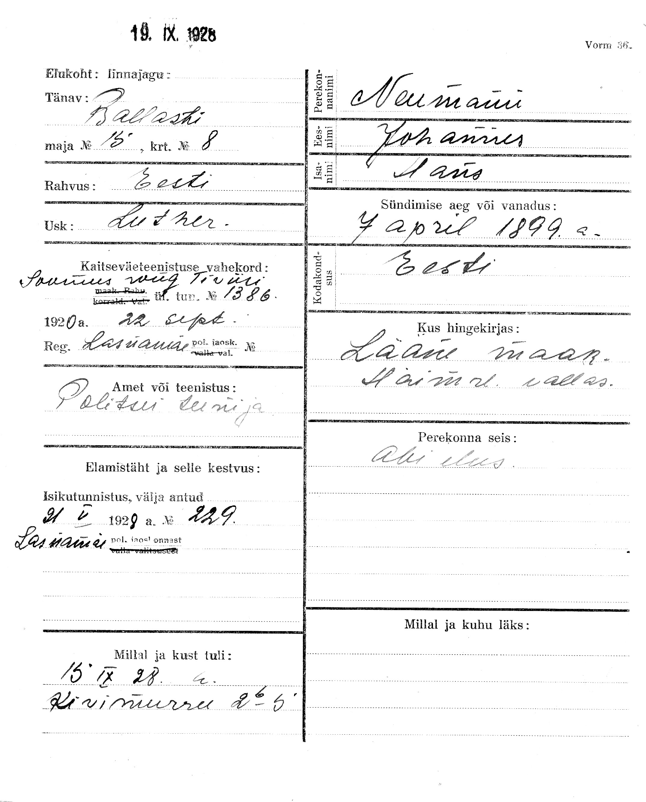 Neumann, Johannes, Hans