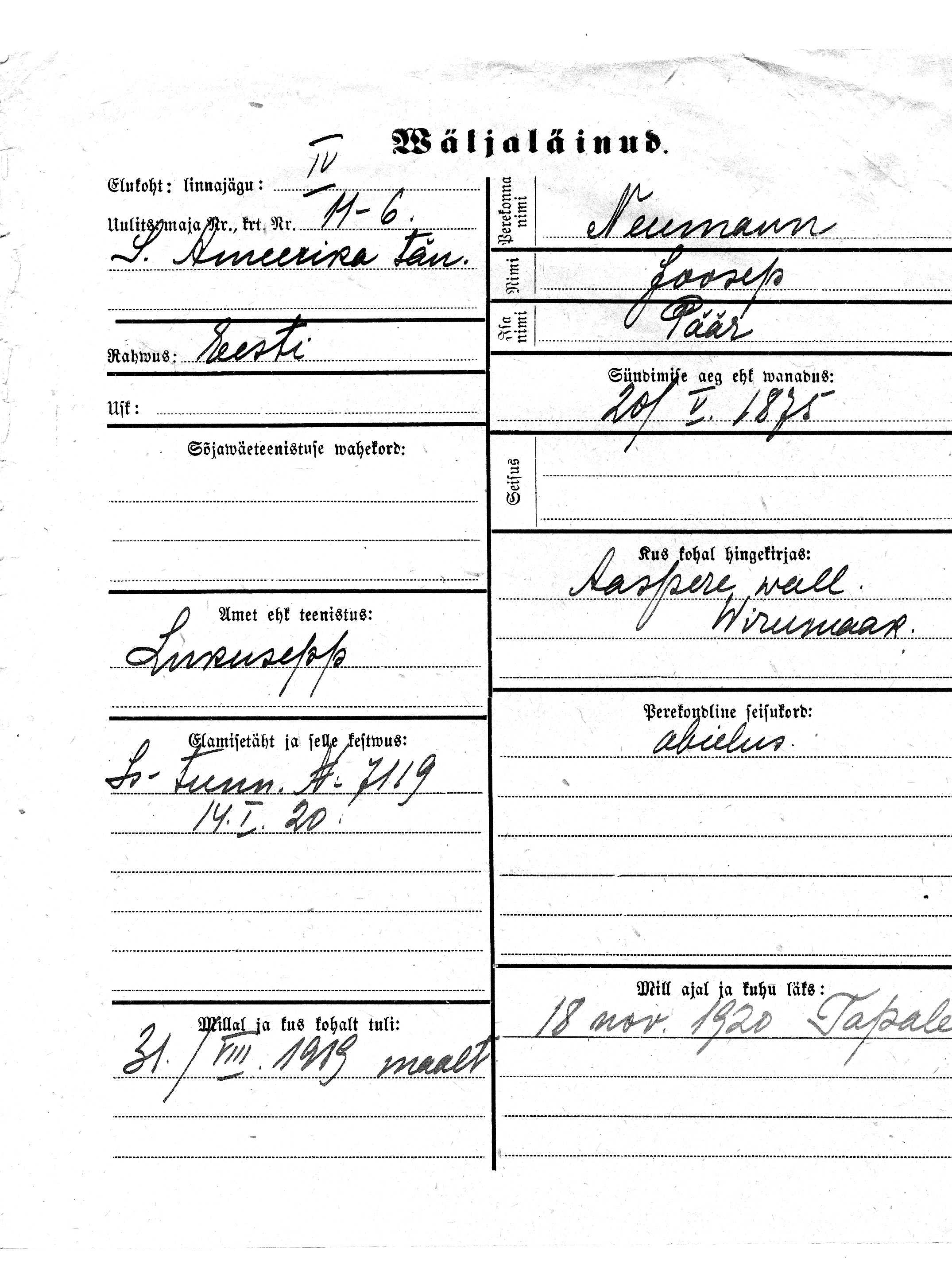 Neumann, Joosep, Päär