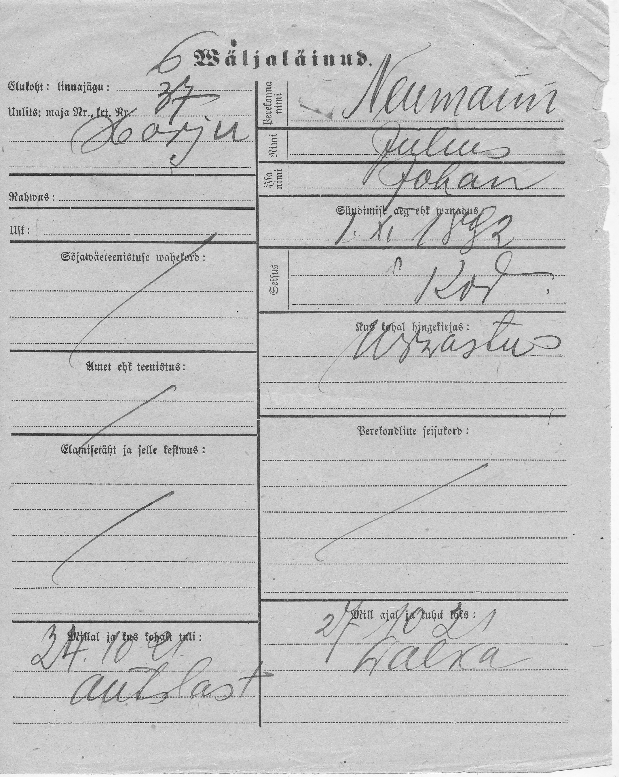 Neumann, Julius, Johan