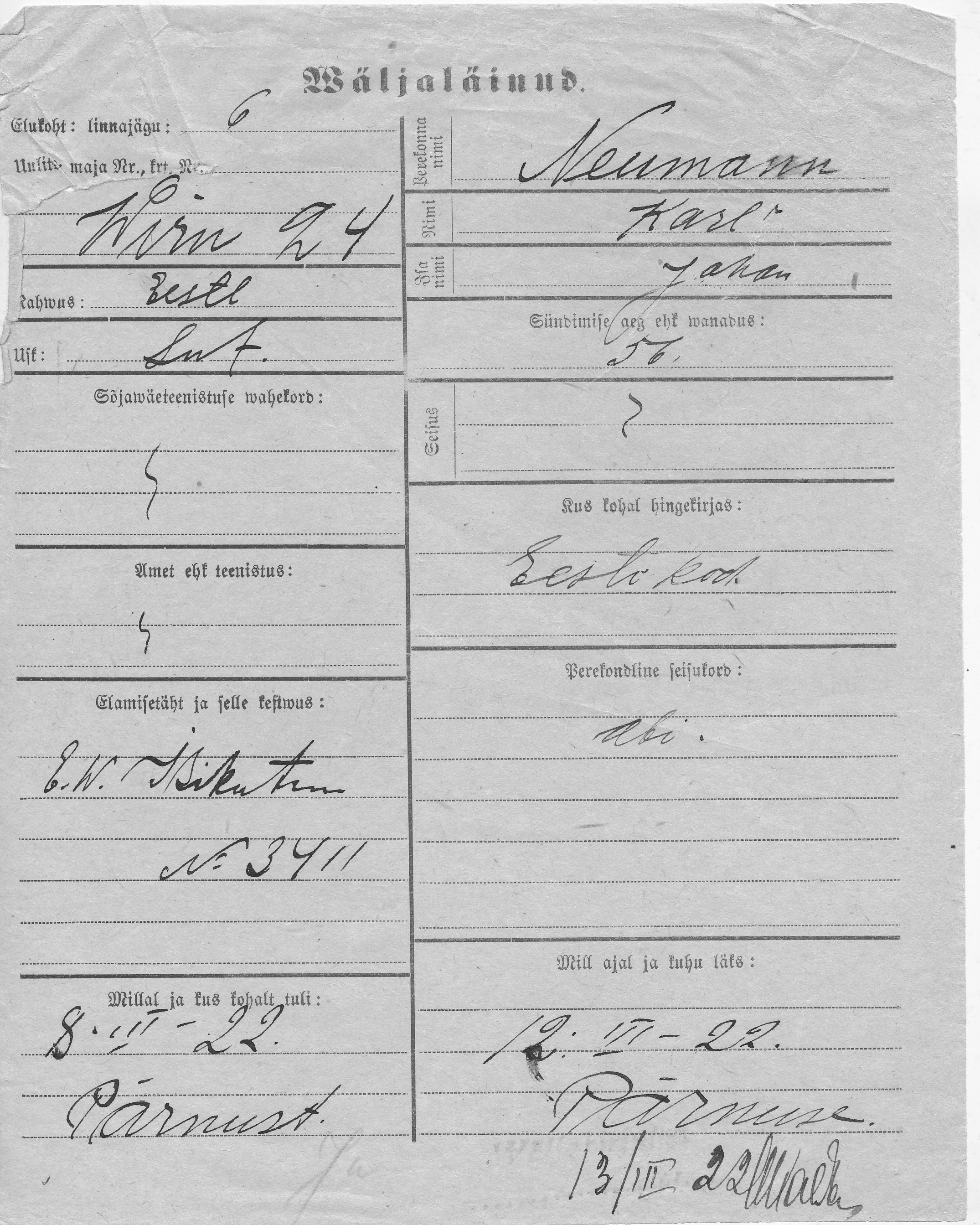 Neumann, Karl, Johan