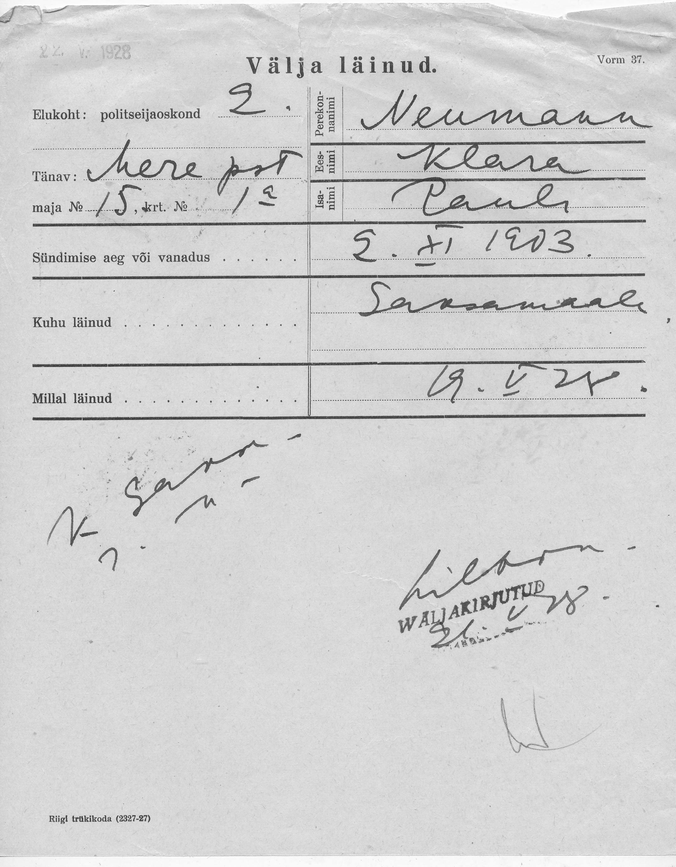 Neumann, Klara, Paul