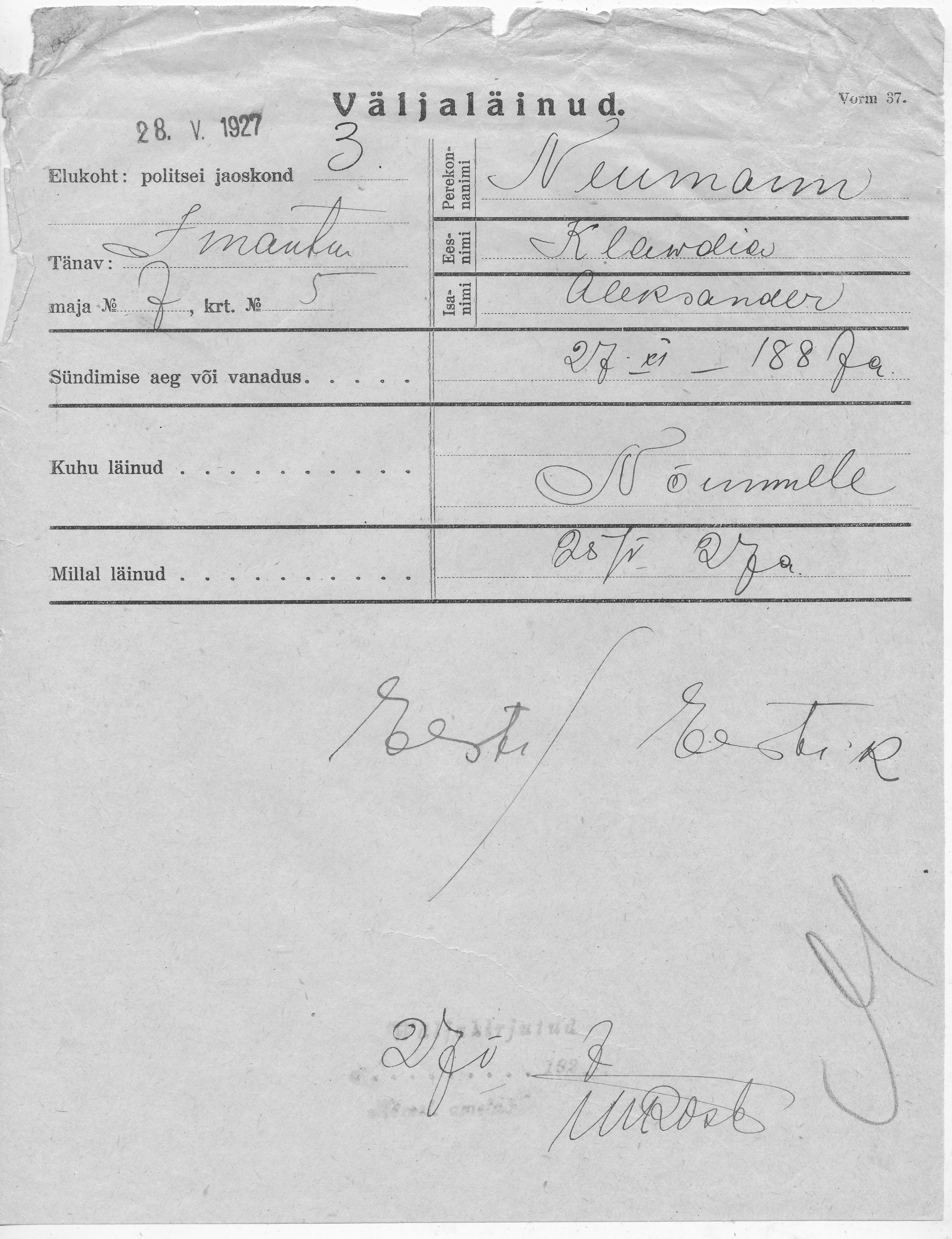 Neumann, Klawdia, Aleksander
