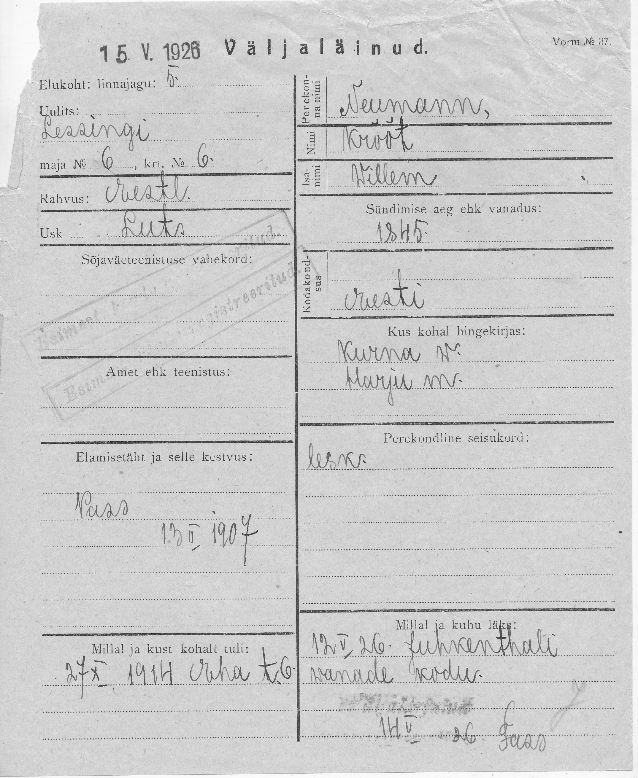 Neumann, Krõõt, Willem