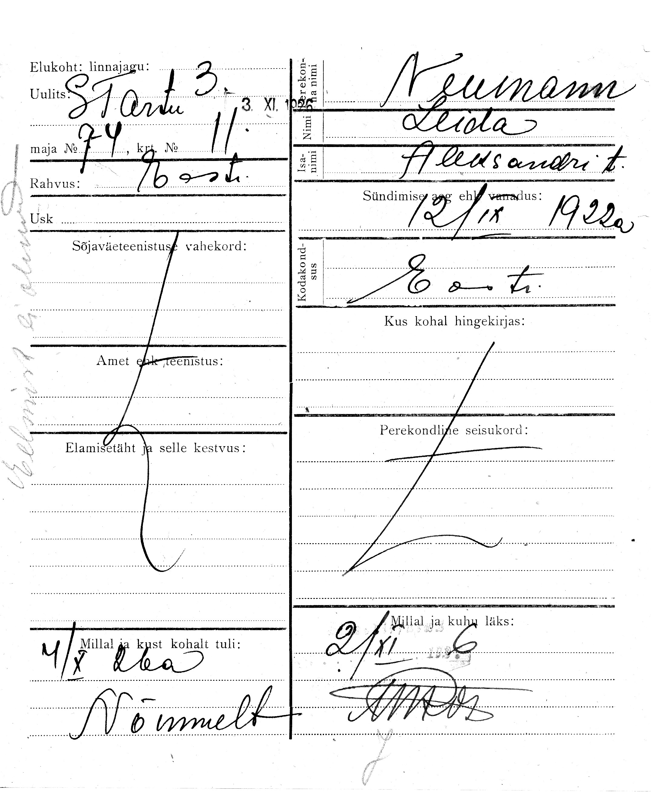 Neumann, Leida, Aleksander