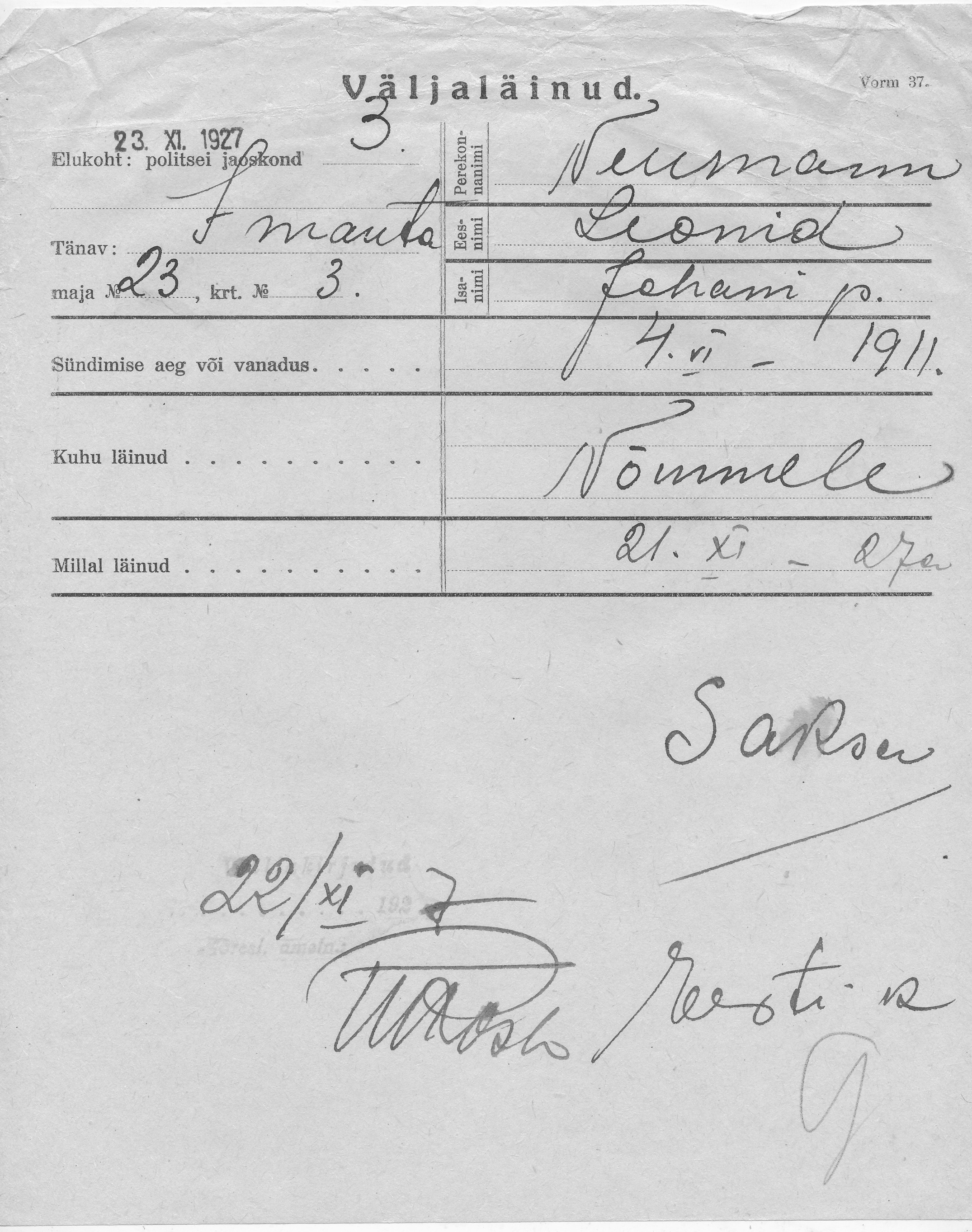 Neumann, Leonid, Johan