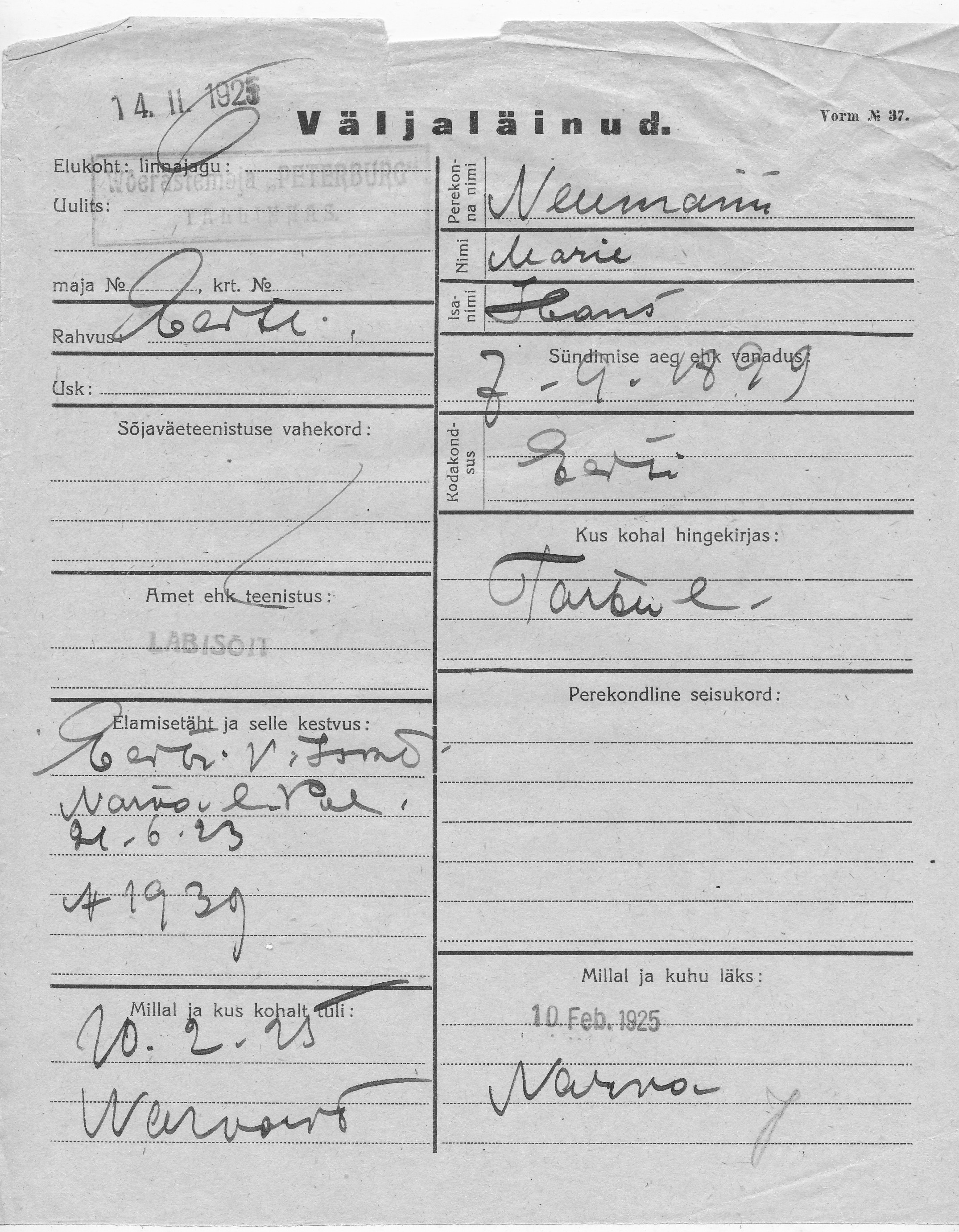 Neumann, Marie, Hans