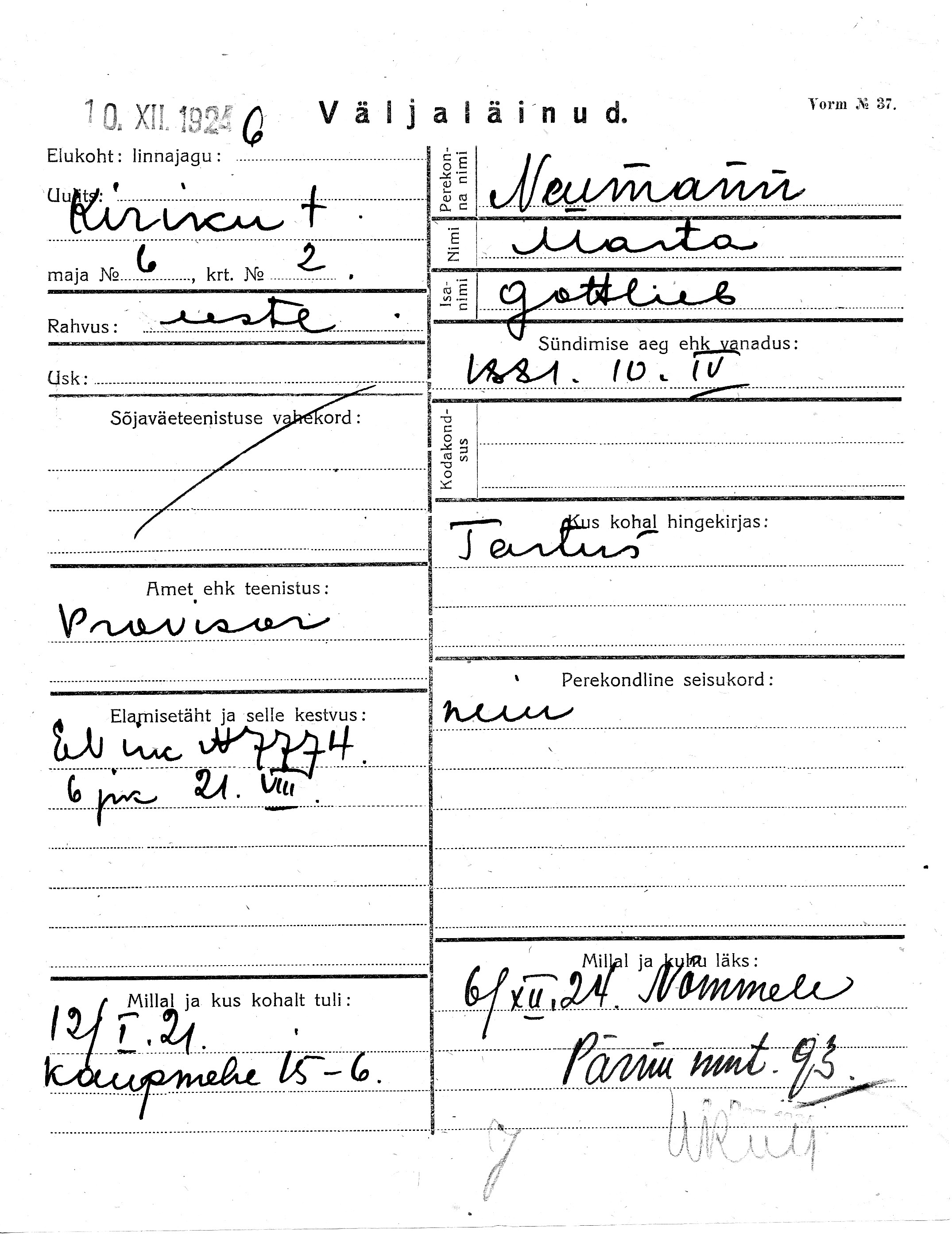 Neumann, Marta, Gottlieb