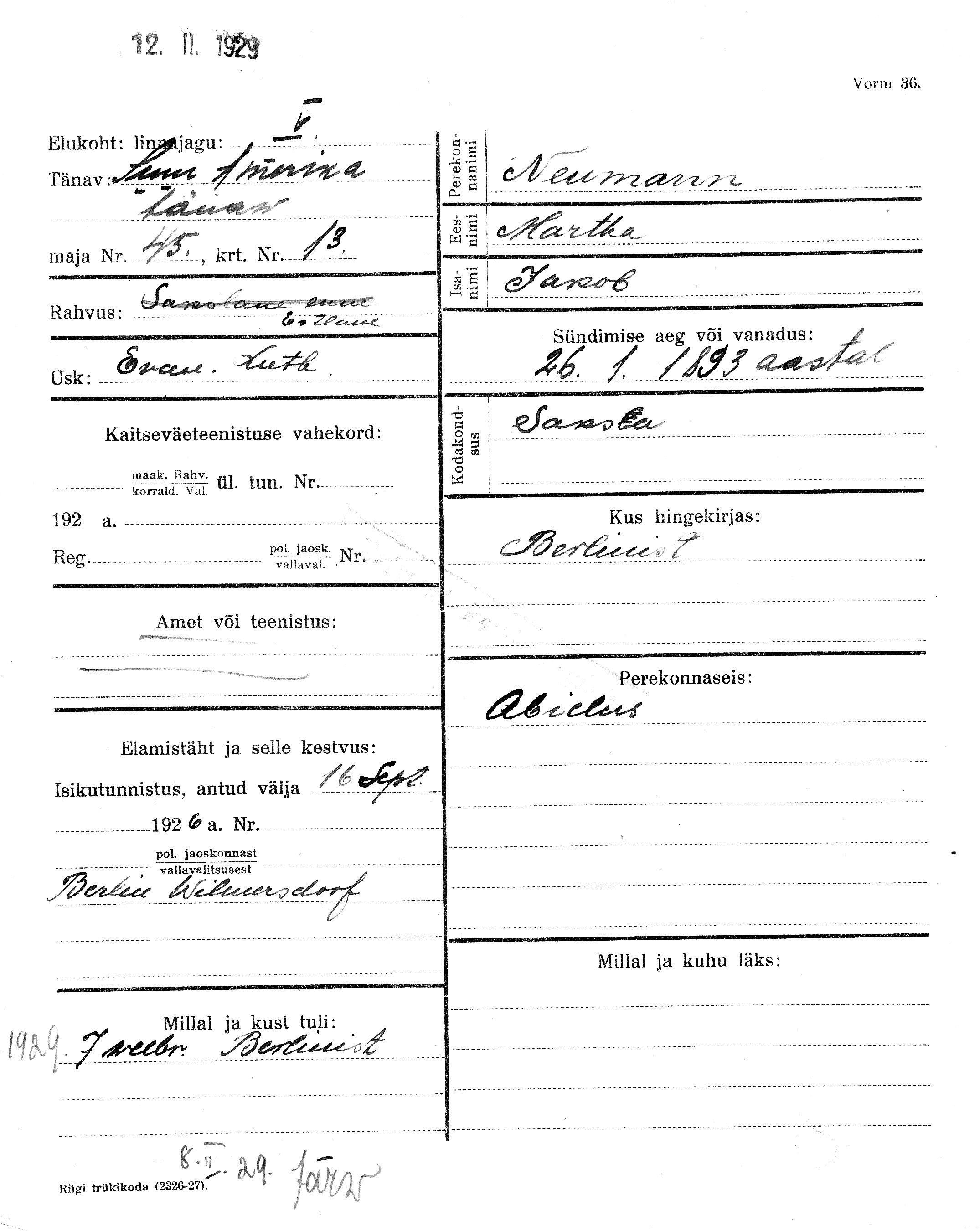 Neumann, Martha, Jakob