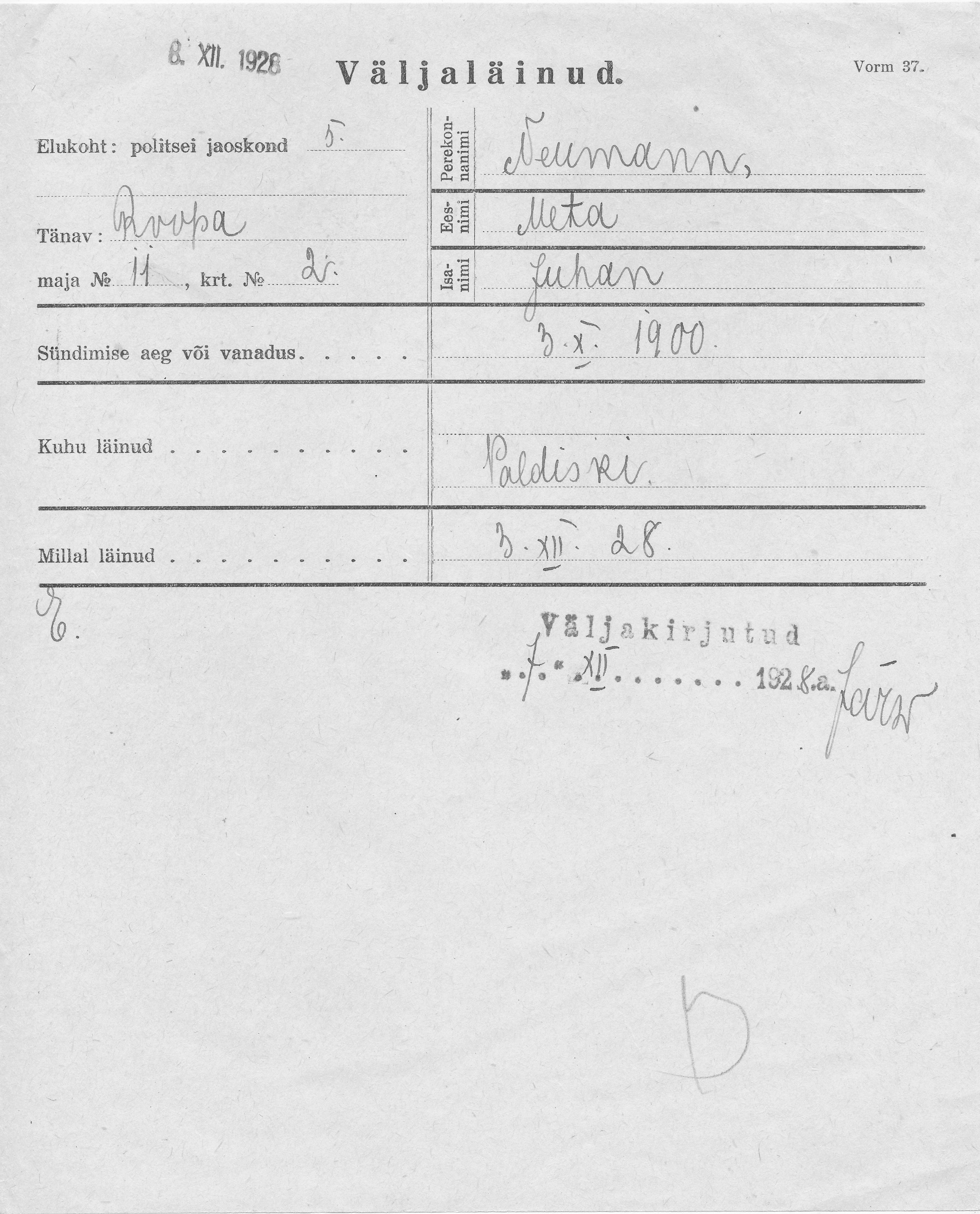 Neumann, Meta, Juhan