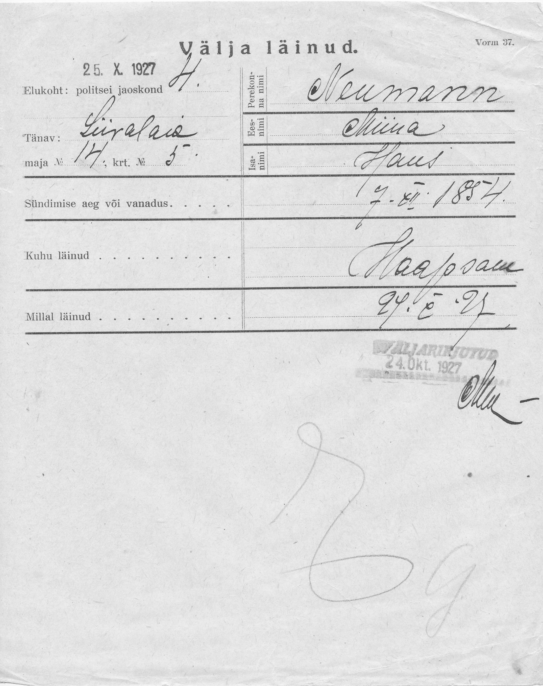 Neumann, Miina, Hans