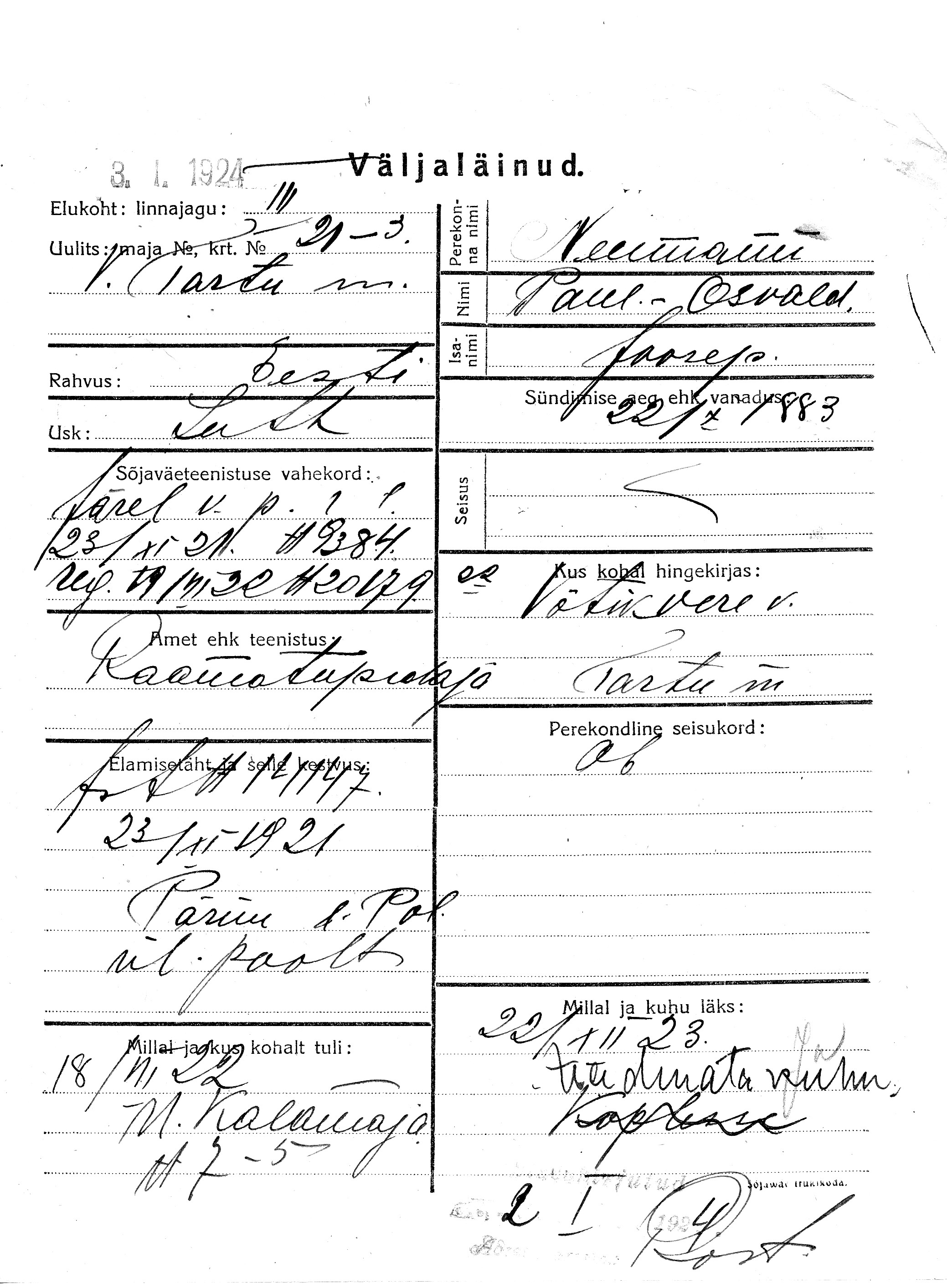 Neumann, Paul-Osvald, Joosep