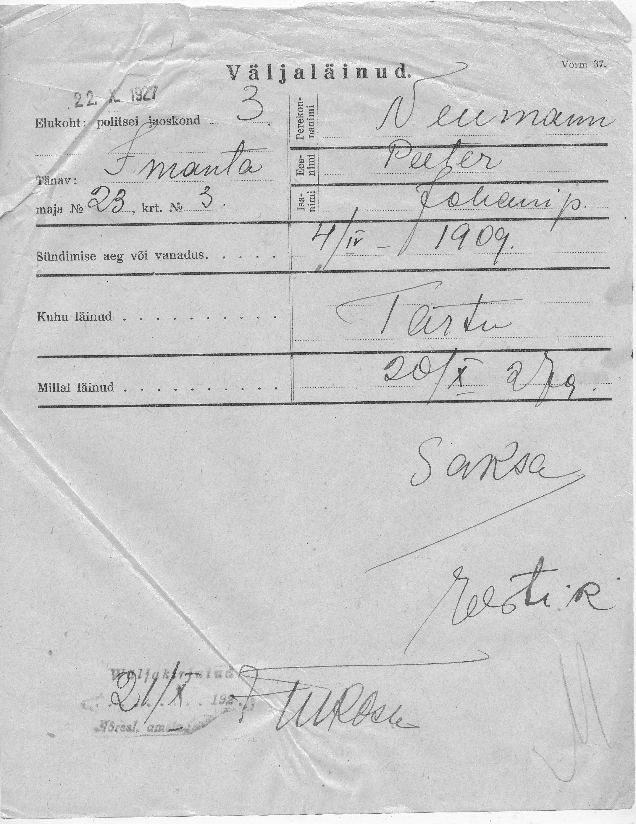 Neumann, Peeter, Johan