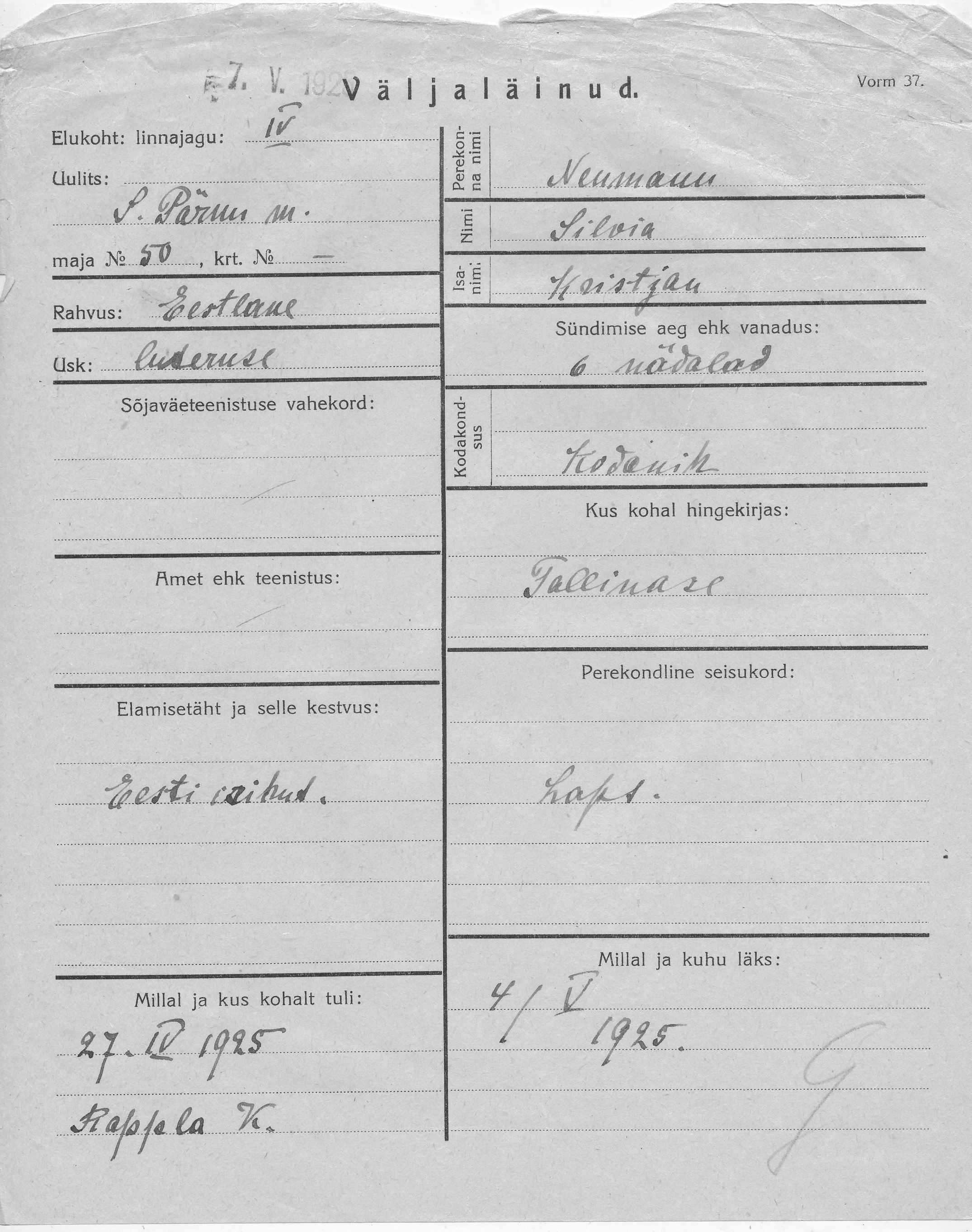 Neumann, Silvia, Kristjan