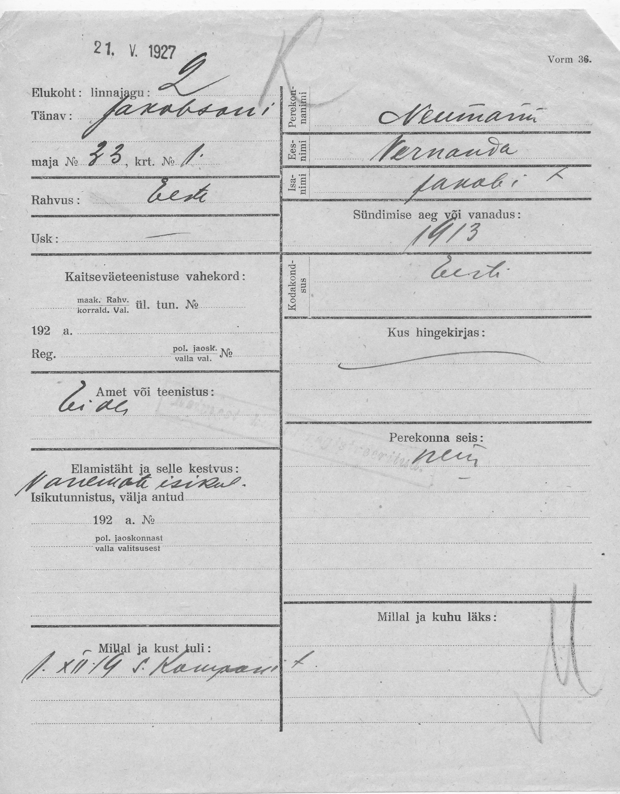 Neumann, Vernanda, Jakob