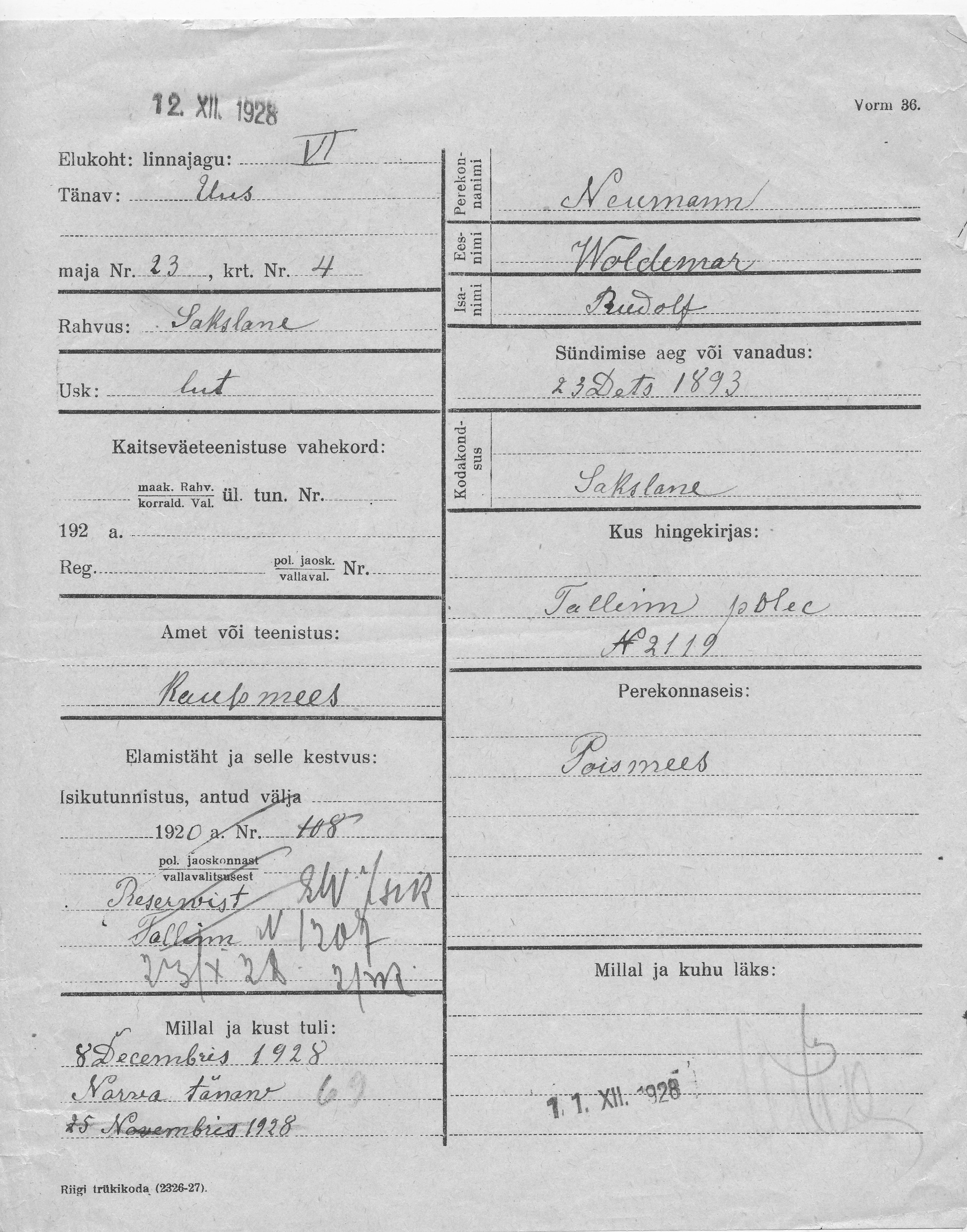 Neumann, Woldemar, Rudolf