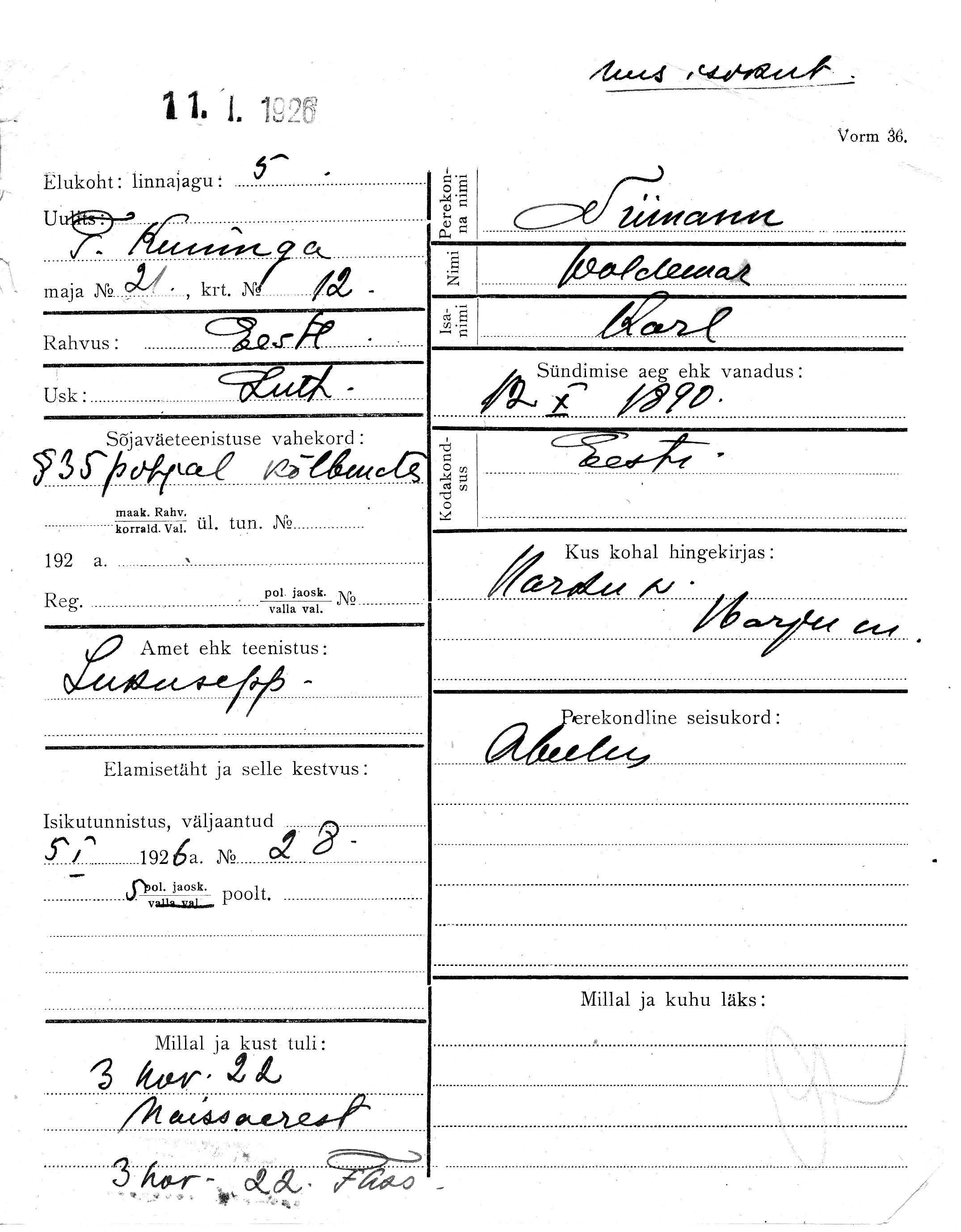 Niimann, Woldemar, Karl