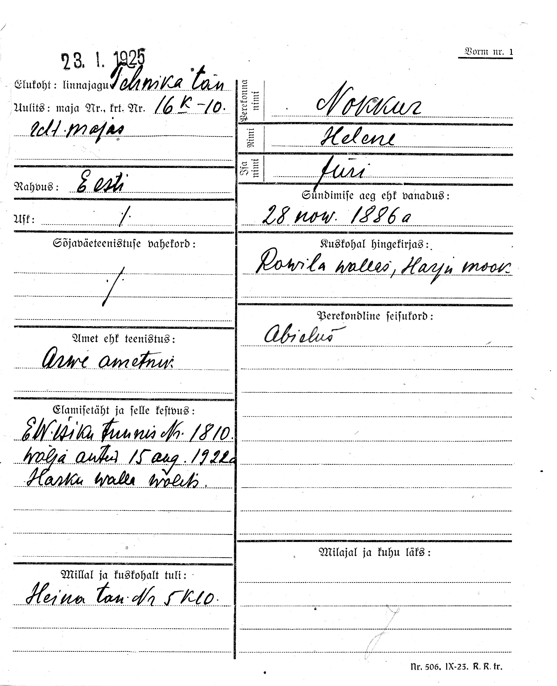 Nokkur, Helene, Jüri