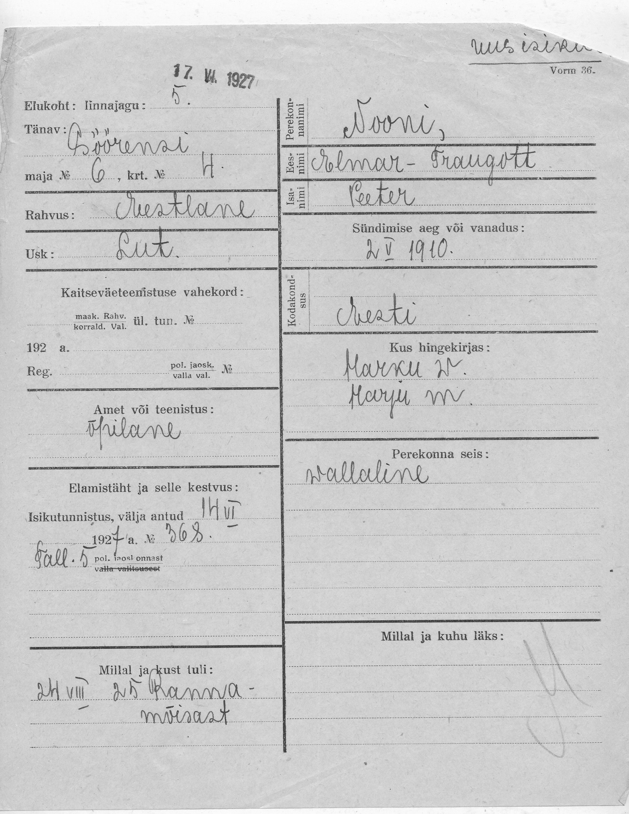 Nooni, Elmar-Traugott, Peeter