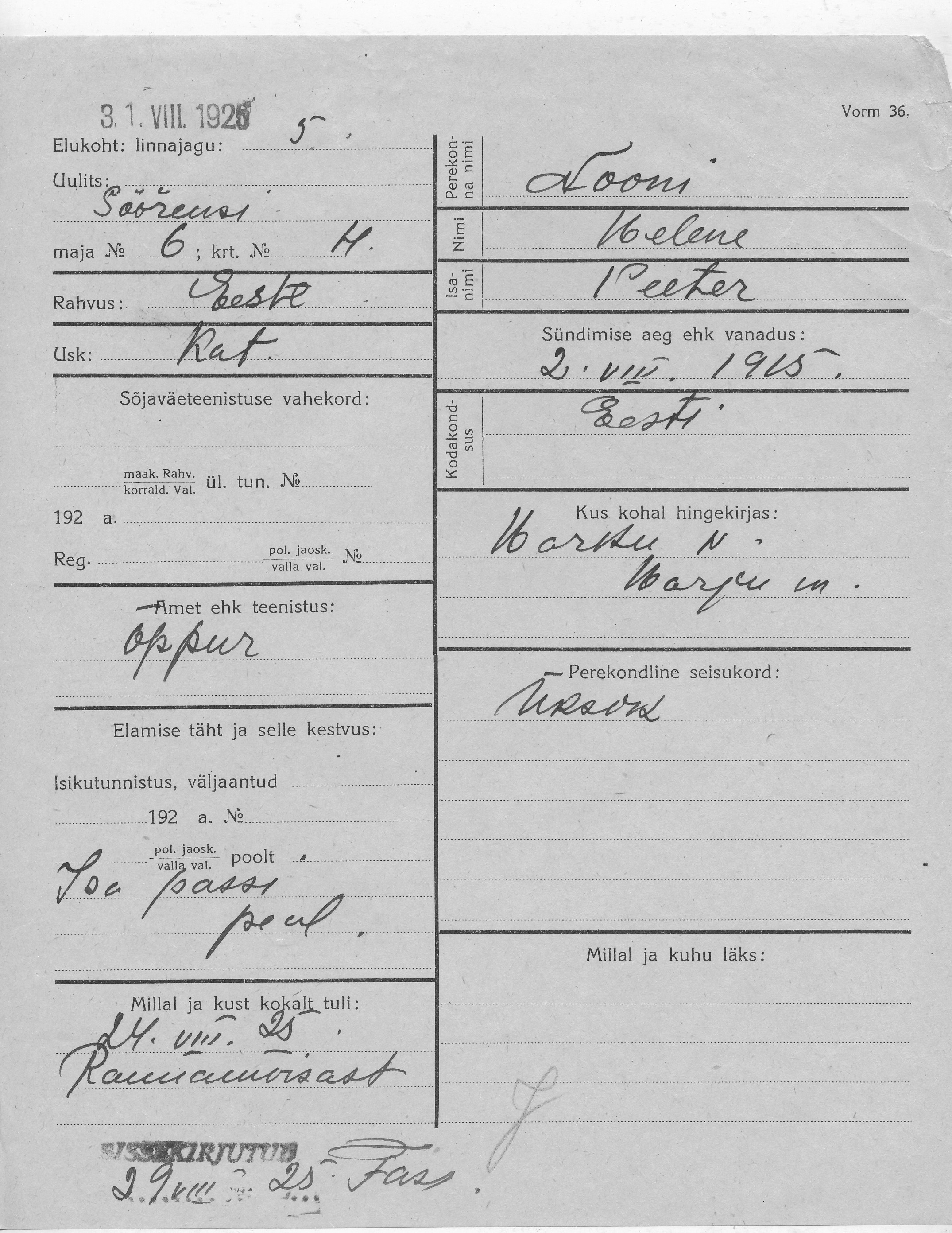 Nooni, Helene, Peeter