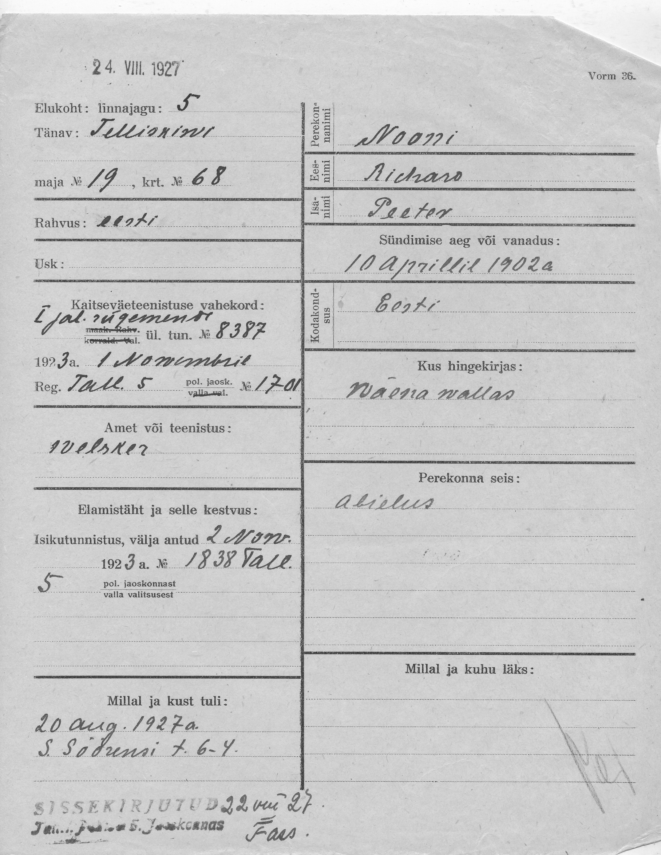 Nooni, Richard, Peeter